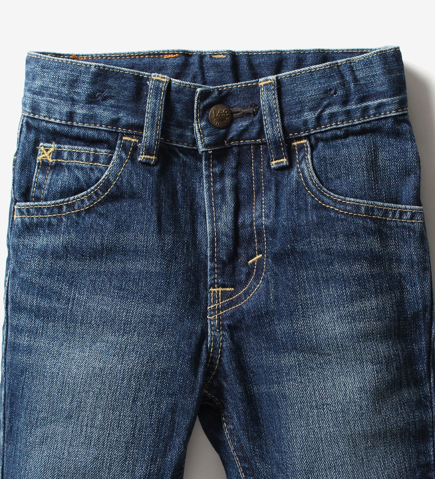 Lee(リー)の【110-150cm】キッズ ベーシックテーパードデニムパンツ|パンツ/デニムパンツ/キッズ|中色ブルー
