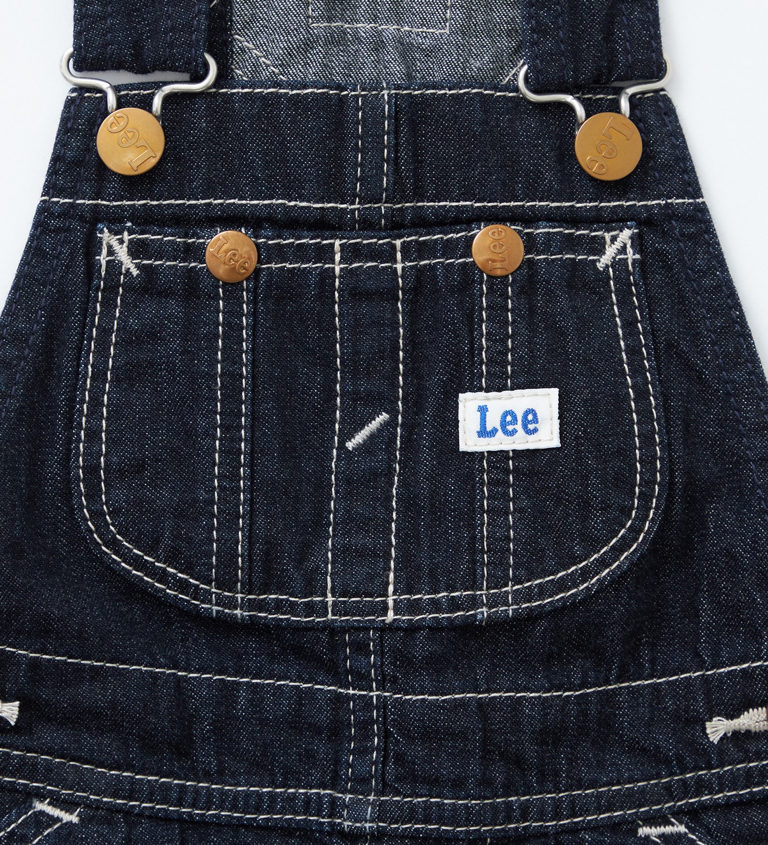 Lee(リー)の【80-100cm】ベビー オーバーオールスカート 高品質綿100%|オールインワン/ジャンパースカート/キッズ|インディゴブルー