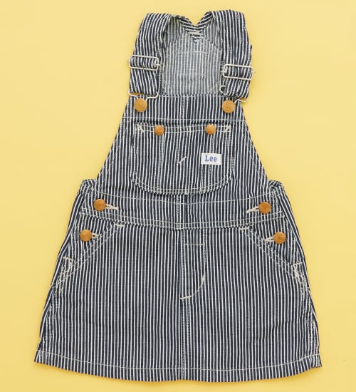 Lee(リー)の【80-100cm】ベビー オーバーオールスカート 高品質綿100％|オールインワン/ジャンパースカート/キッズ|ヒッコリー