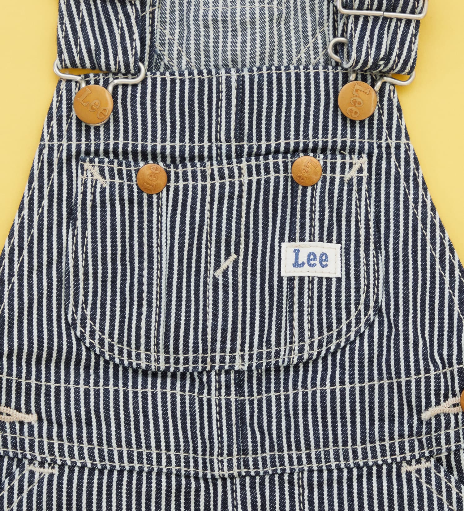 Lee(リー)の【80-100cm】ベビー オーバーオールスカート 高品質綿100%|オールインワン/ジャンパースカート/キッズ|ヒッコリー