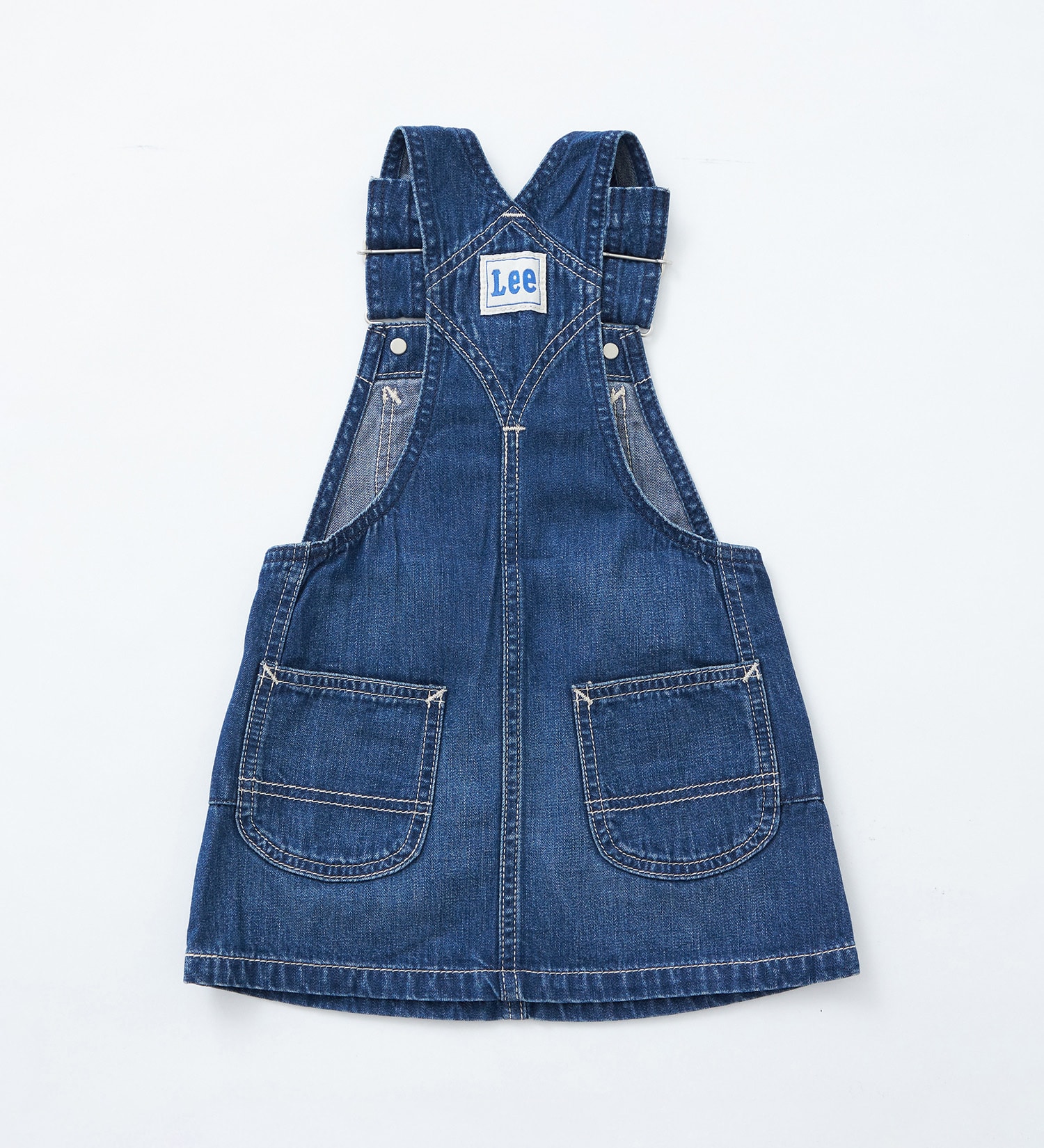Lee(リー)の【80-100cm】ベビー オーバーオールスカート 高品質綿100％|オールインワン/ジャンパースカート/キッズ|中色ブルー