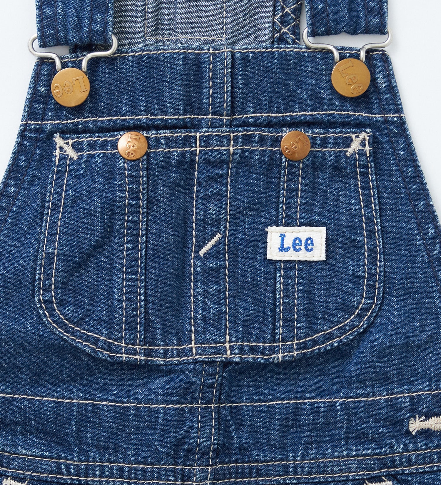 Lee(リー)の【80-100cm】ベビー オーバーオールスカート 高品質綿100％|オールインワン/ジャンパースカート/キッズ|中色ブルー