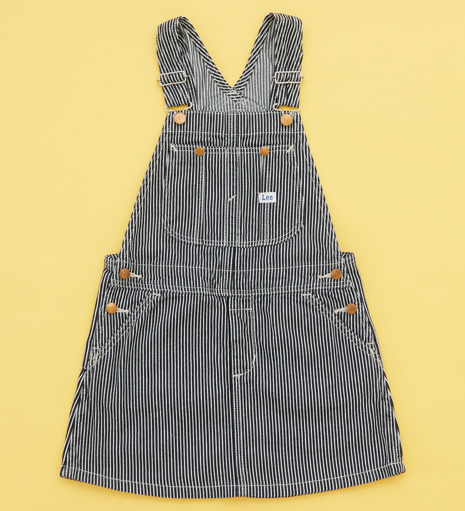 Lee(リー)の【110-160cm】キッズ オーバーオールスカート 高品質綿100％|オールインワン/ジャンパースカート/キッズ|ヒッコリー