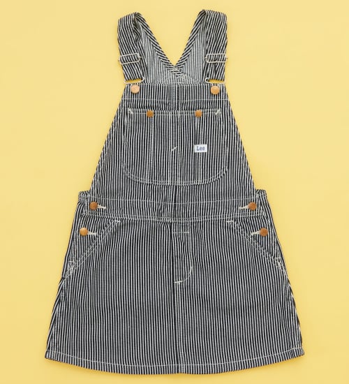 Lee(リー)の【110-160cm】キッズ オーバーオールスカート 高品質綿100％|オールインワン/ジャンパースカート/キッズ|ヒッコリー