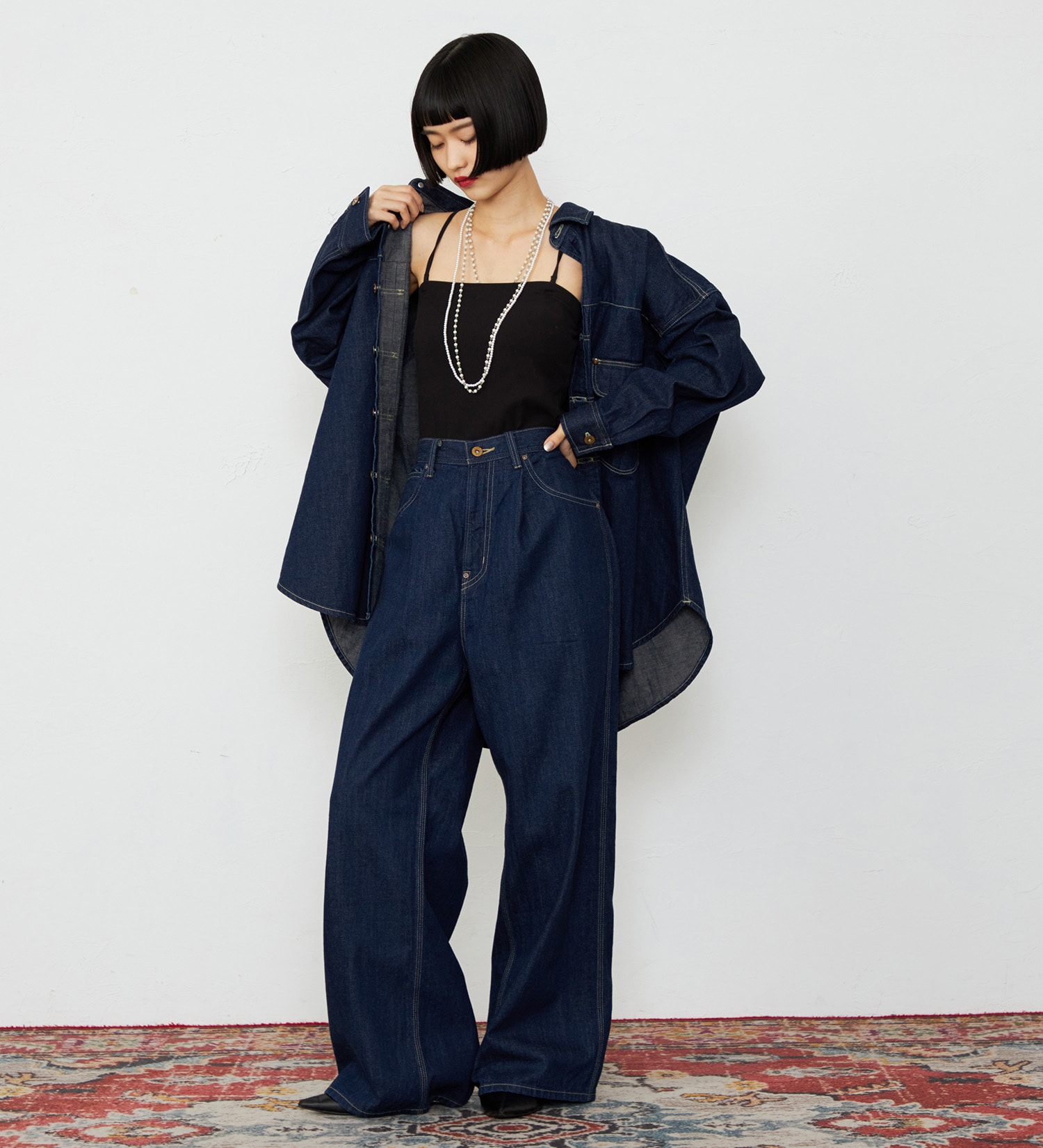 Lee(リー)の【101 100周年】RIDERS101 WIDEPANTS/ライダース ワイドデニムパンツ|パンツ/デニム/ジーンズパンツ/レディース|インディゴブルー