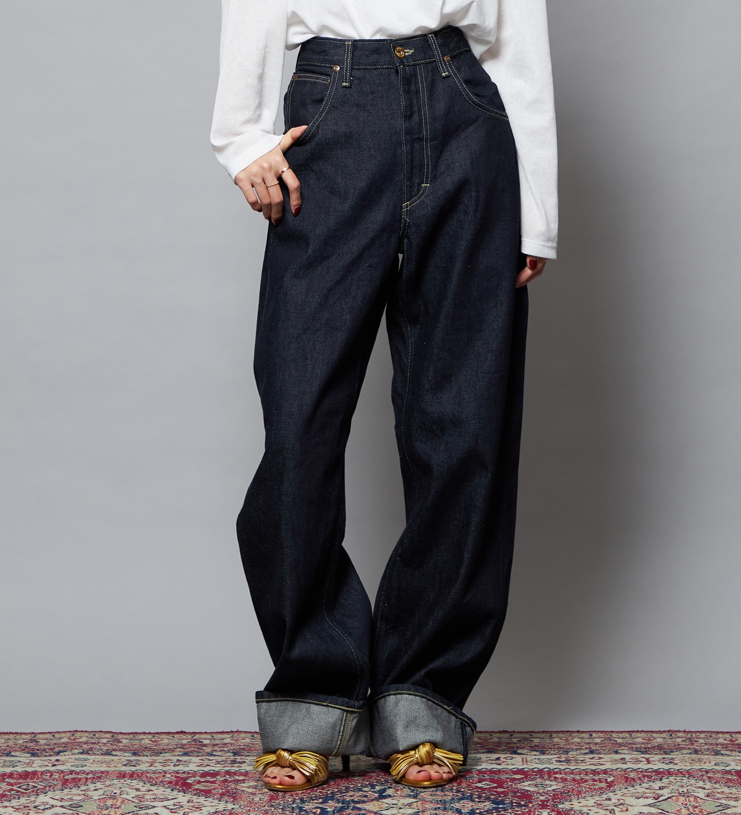 Lee(リー)の【予約】【101 101周年記念特別モデル】HIGH-RISE RELAXED STRAIGHT デニムパンツ|パンツ/デニム/ジーンズパンツ/レディース|インディゴブルー