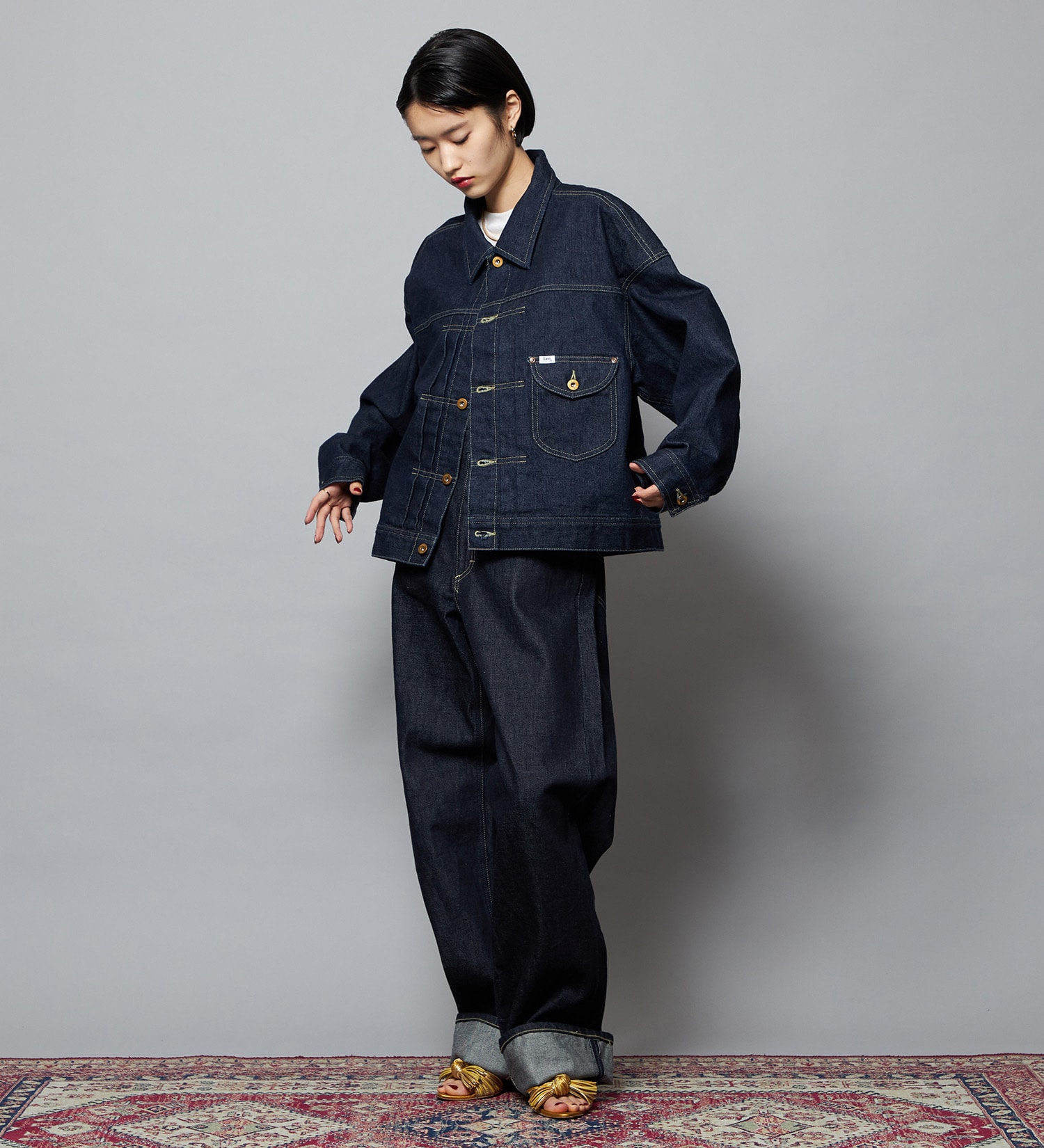 Lee(リー)の【予約】【101 101周年記念特別モデル】HIGH-RISE RELAXED STRAIGHT デニムパンツ|パンツ/デニム/ジーンズパンツ/レディース|インディゴブルー