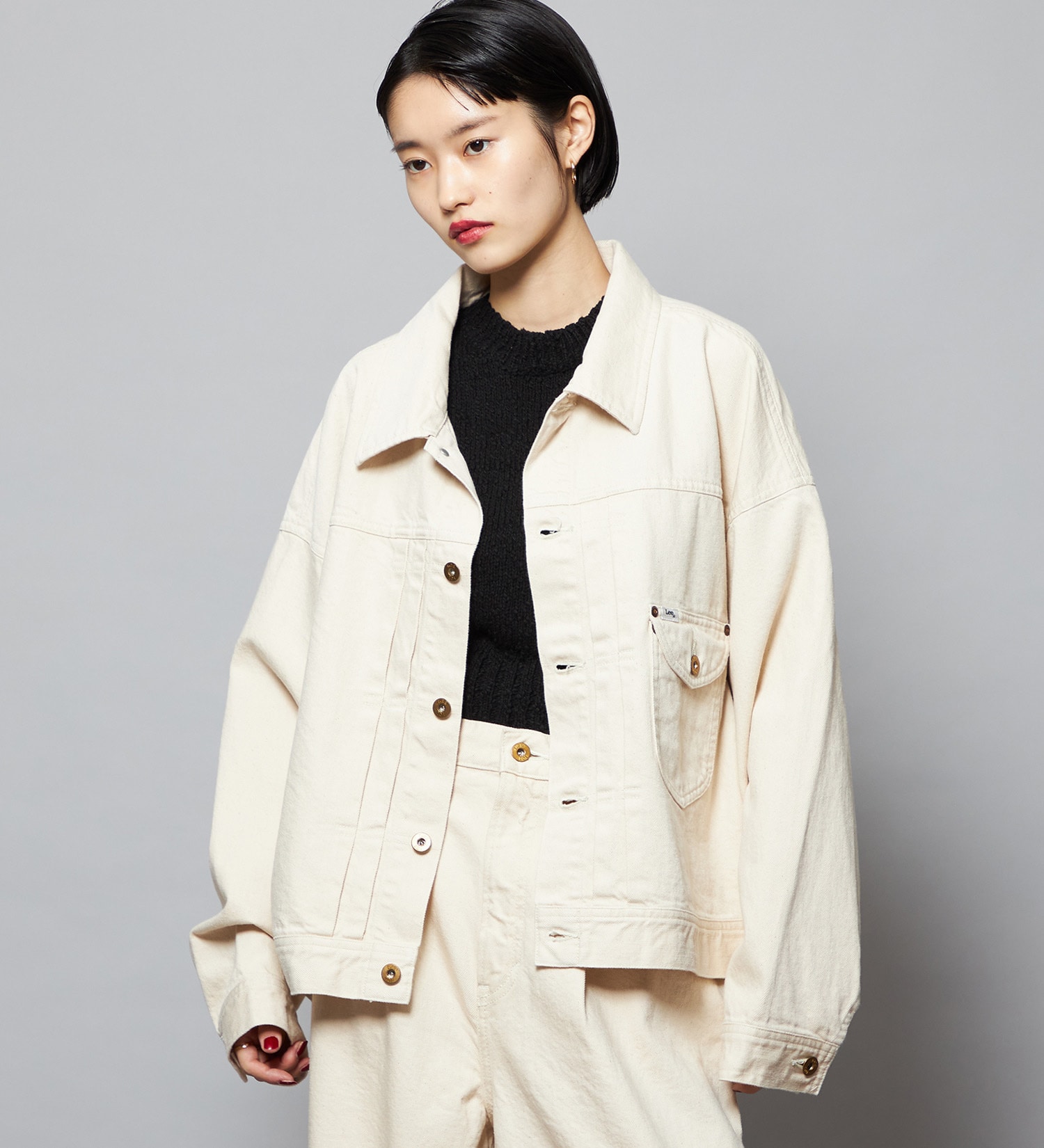 Lee(リー)の【予約】【101 101周年記念特別モデル】LOOSEFIT COWBOYJACKET デニムジャケット ジージャン セットアップ可|ジャケット/アウター/デニムジャケット/レディース|アイボリー