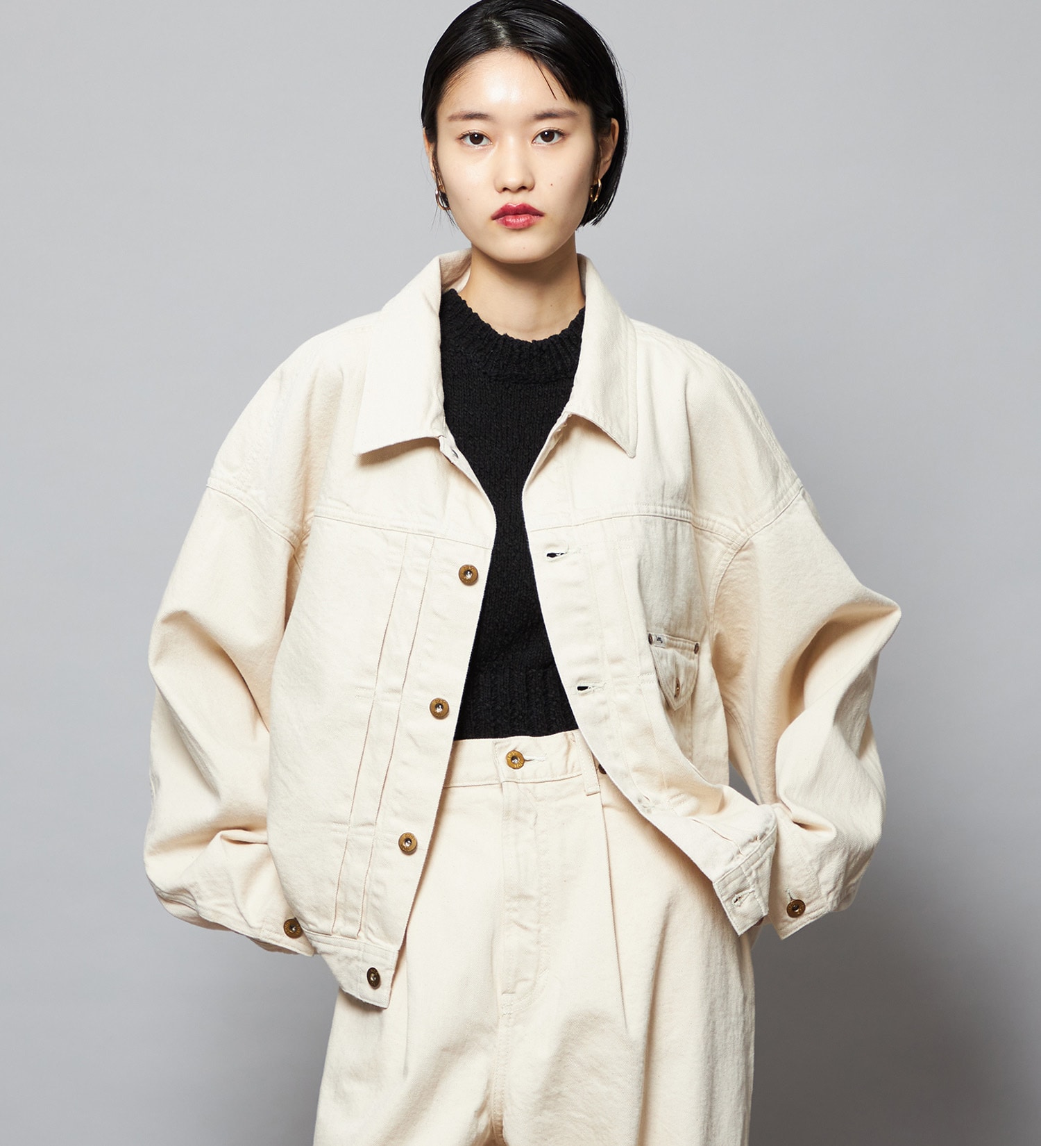 Lee(リー)の【予約】【101 101周年記念特別モデル】LOOSEFIT COWBOYJACKET デニムジャケット ジージャン セットアップ可|ジャケット/アウター/デニムジャケット/レディース|アイボリー