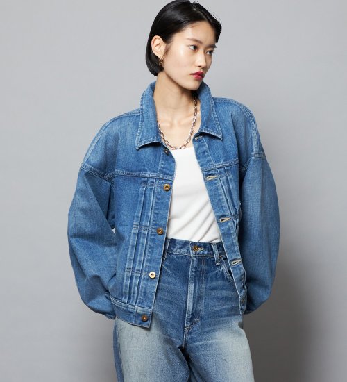 の【予約】【101 101周年記念特別モデル】LOOSEFIT COWBOYJACKET デニムジャケット ジージャン セットアップ可|//|中色ブルー