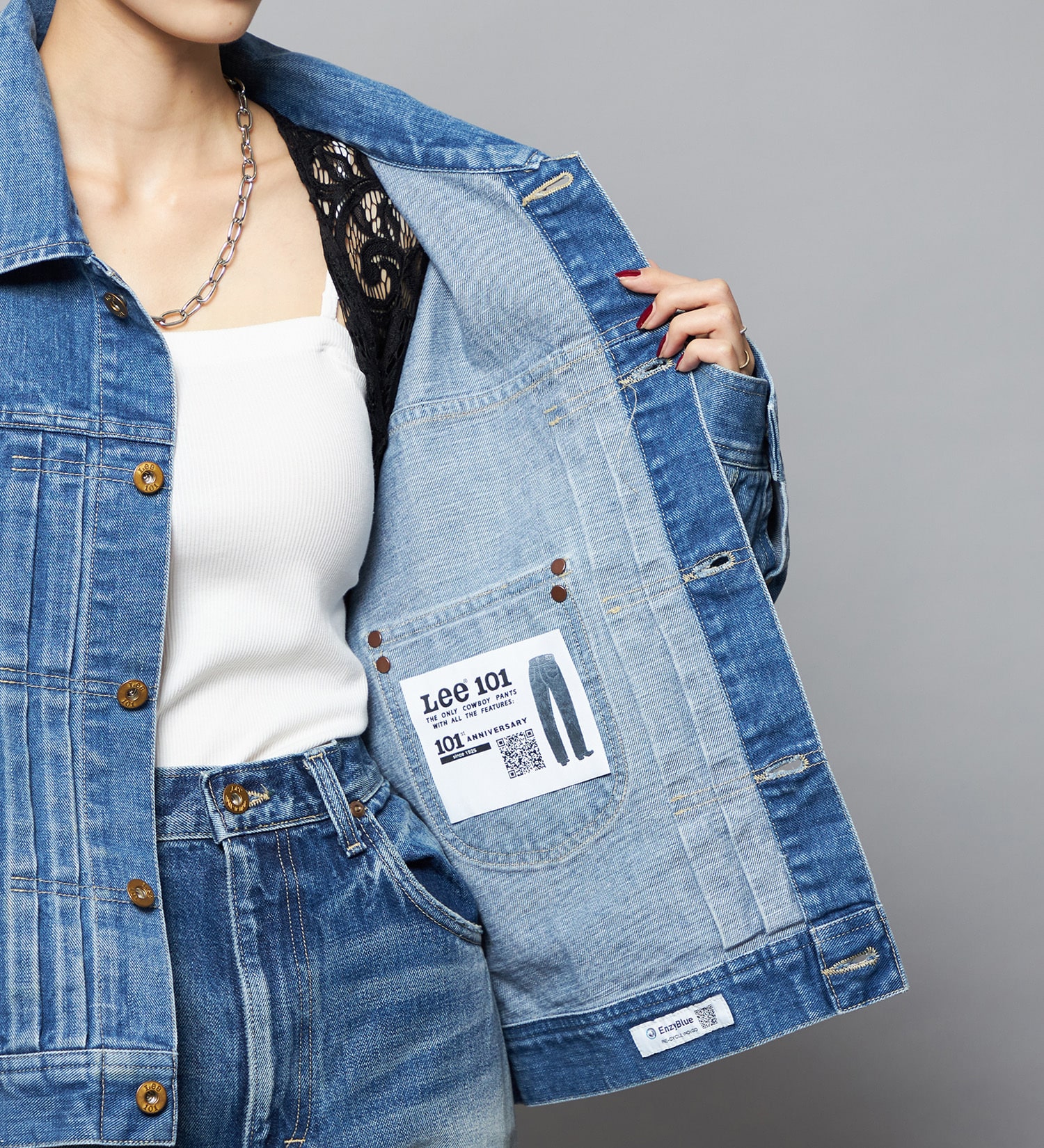 Lee(リー)の【予約】【101 101周年記念特別モデル】LOOSEFIT COWBOYJACKET デニムジャケット ジージャン セットアップ可|ジャケット/アウター/デニムジャケット/レディース|中色ブルー