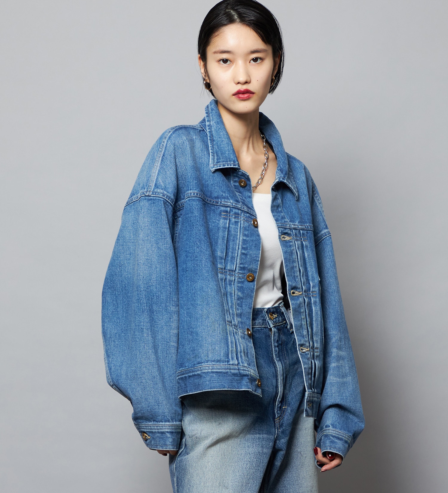 Lee(リー)の【予約】【101 101周年記念特別モデル】LOOSEFIT COWBOYJACKET デニムジャケット ジージャン セットアップ可|ジャケット/アウター/デニムジャケット/レディース|中色ブルー