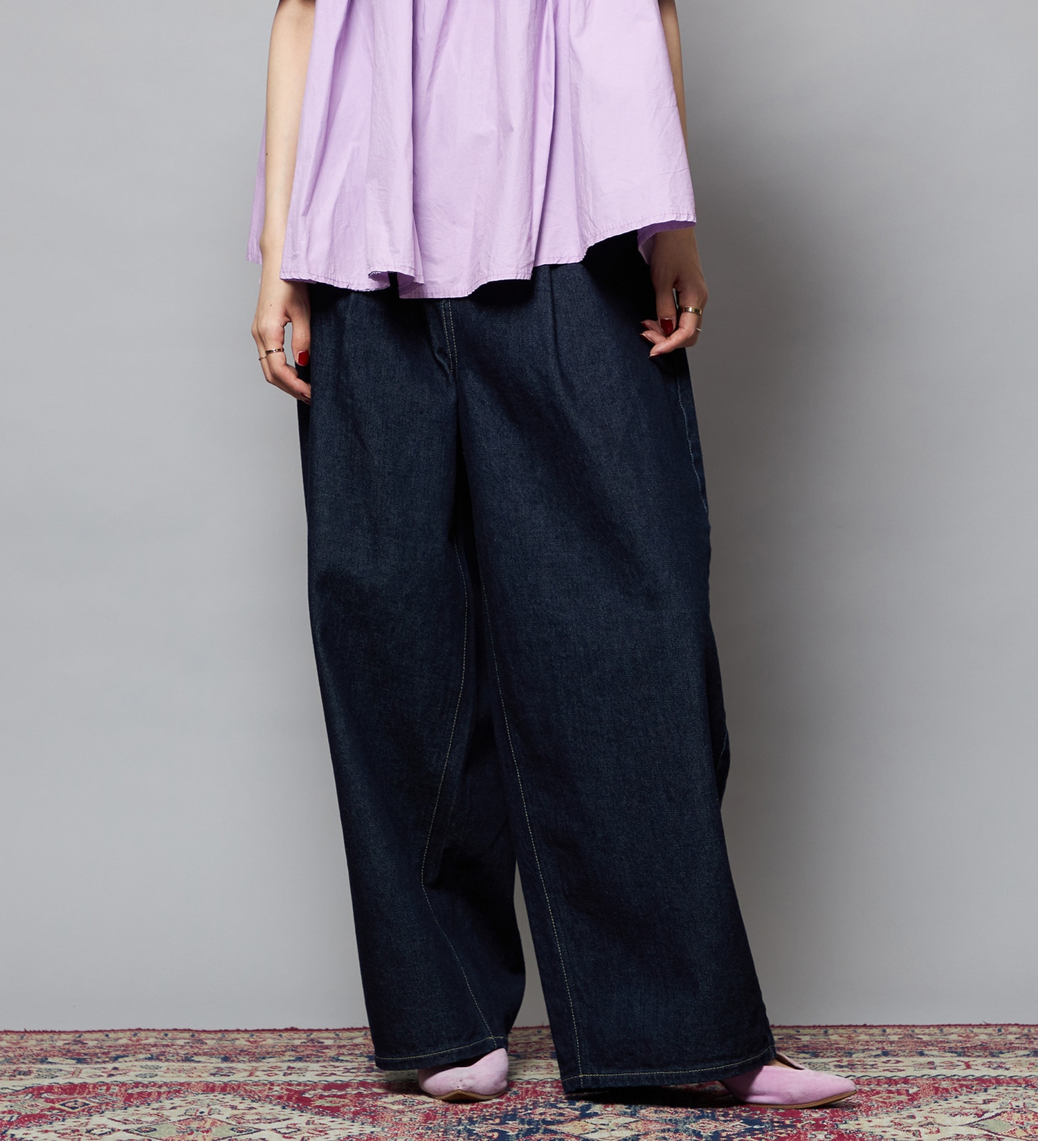 Lee(リー)の【予約】【101 101周年記念特別モデル】TUCK RIDERSPANTS デニムパンツ セットアップ可|パンツ/デニム/ジーンズパンツ/レディース|インディゴブルー