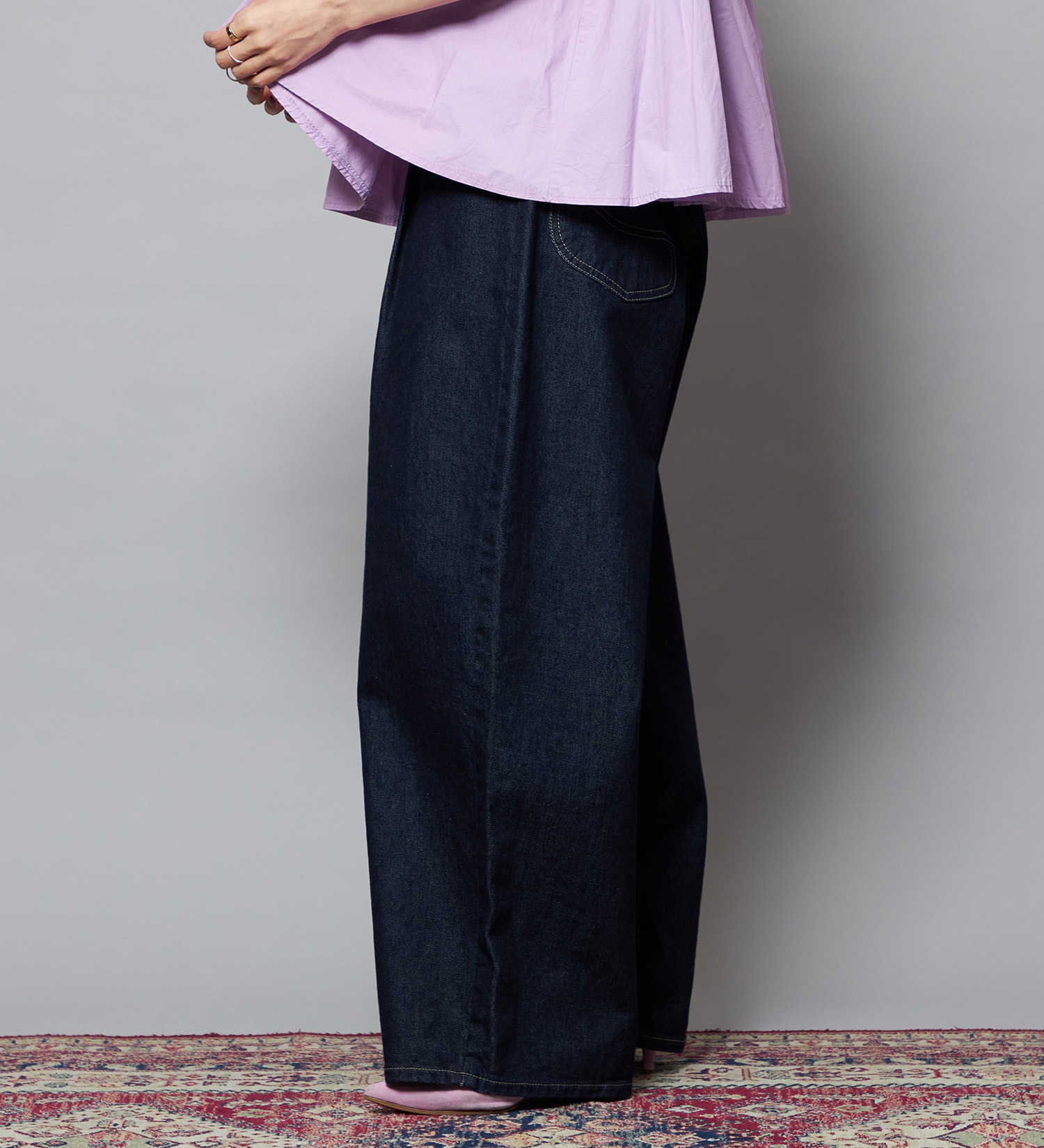 Lee(リー)の【予約】【101 101周年記念特別モデル】TUCK RIDERSPANTS デニムパンツ セットアップ可|パンツ/デニム/ジーンズパンツ/レディース|インディゴブルー