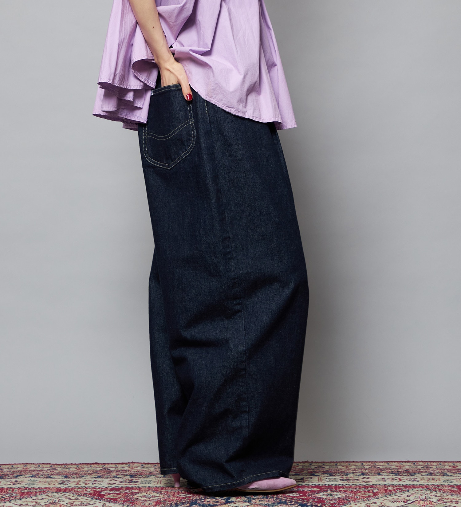 Lee(リー)の【予約】【101 101周年記念特別モデル】TUCK RIDERSPANTS デニムパンツ セットアップ可|パンツ/デニム/ジーンズパンツ/レディース|インディゴブルー