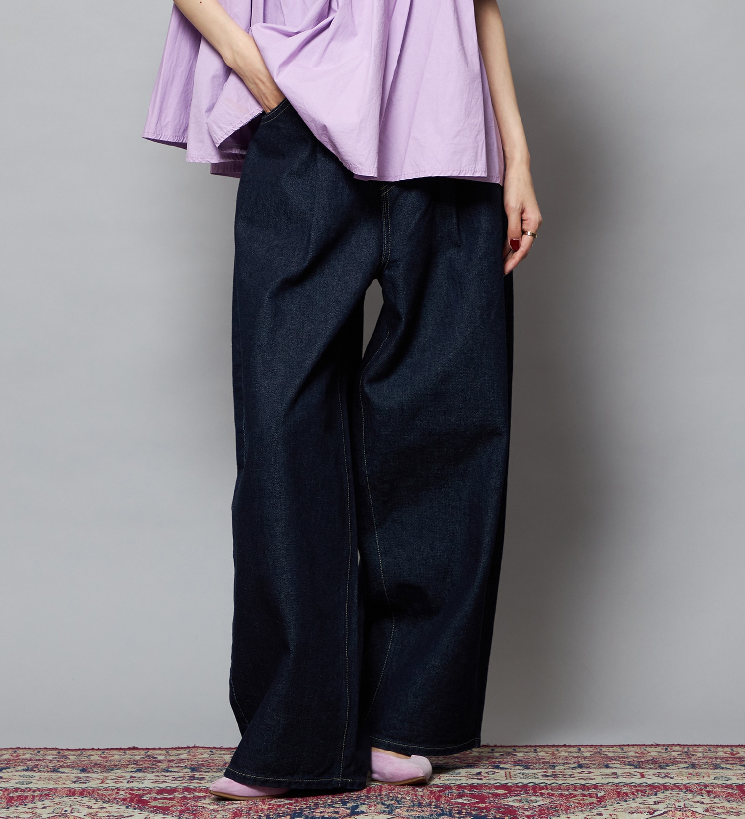 Lee(リー)の【予約】【101 101周年記念特別モデル】TUCK RIDERSPANTS デニムパンツ セットアップ可|パンツ/デニム/ジーンズパンツ/レディース|インディゴブルー