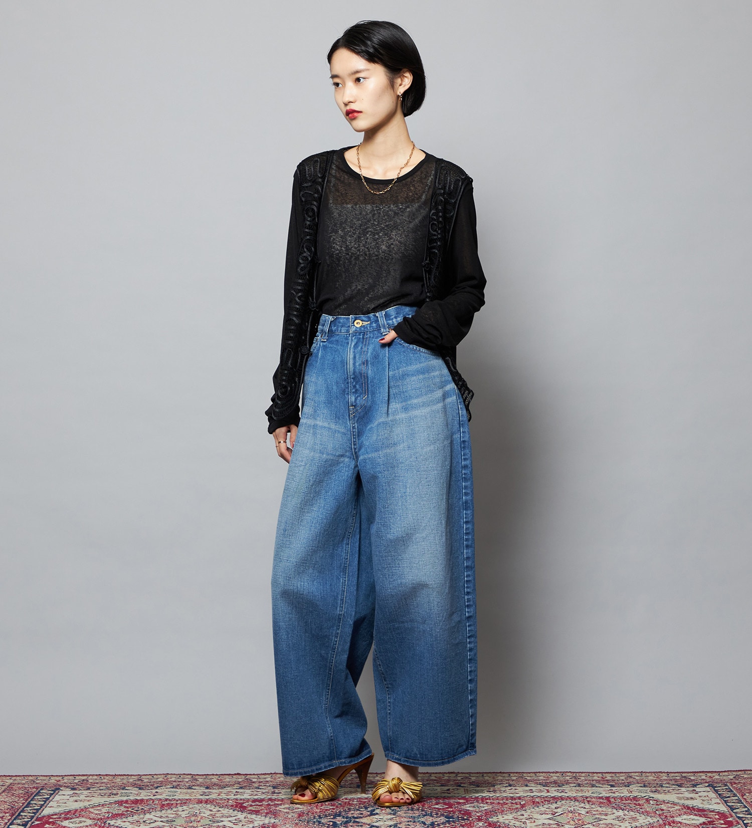 Lee(リー)の【予約】【101 101周年記念特別モデル】TUCK RIDERSPANTS デニムパンツ セットアップ可|パンツ/デニム/ジーンズパンツ/レディース|中色ブルー