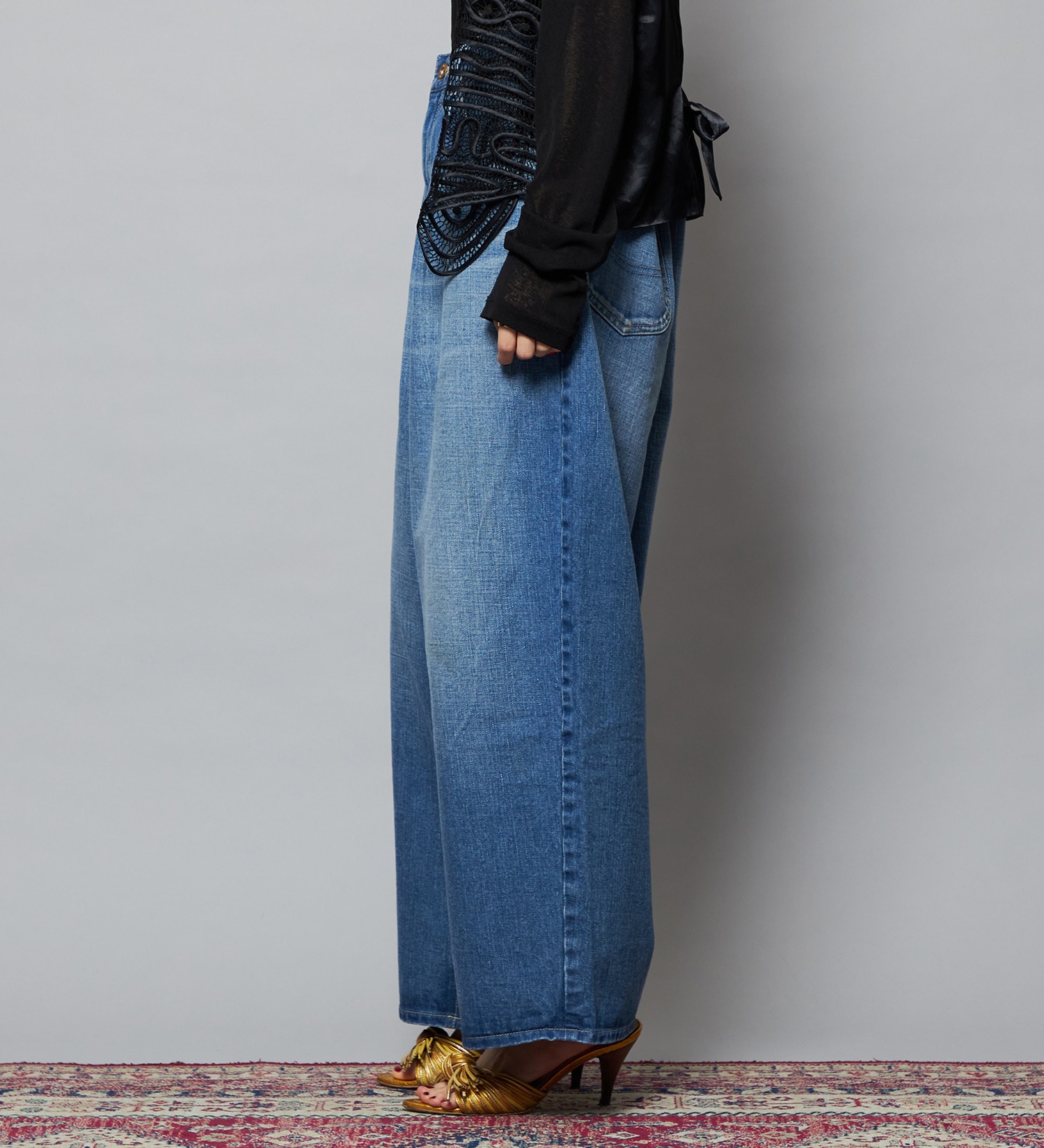 Lee(リー)の【予約】【101 101周年記念特別モデル】TUCK RIDERSPANTS デニムパンツ セットアップ可|パンツ/デニム/ジーンズパンツ/レディース|中色ブルー