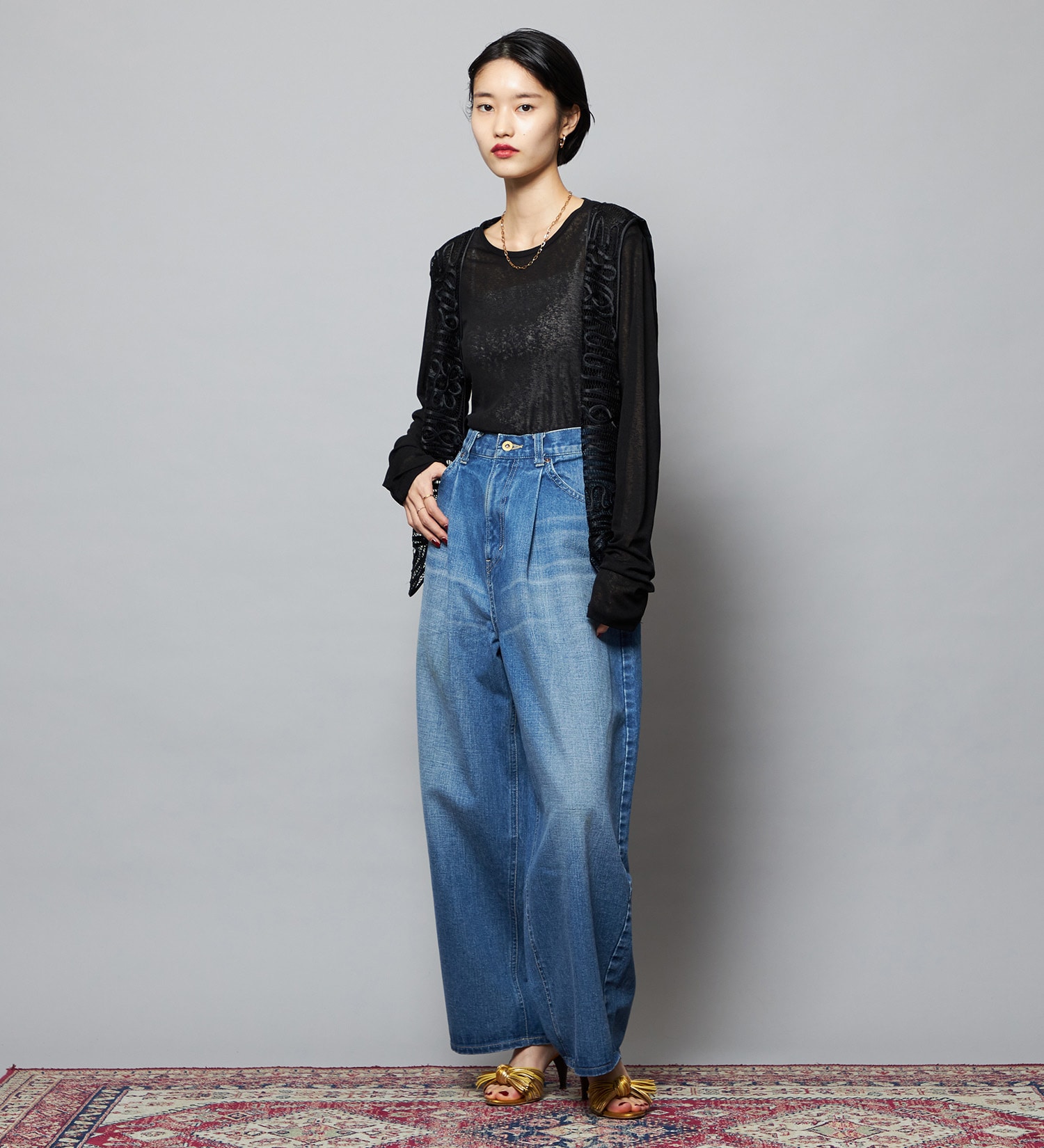 Lee(リー)の【予約】【101 101周年記念特別モデル】TUCK RIDERSPANTS デニムパンツ セットアップ可|パンツ/デニム/ジーンズパンツ/レディース|中色ブルー