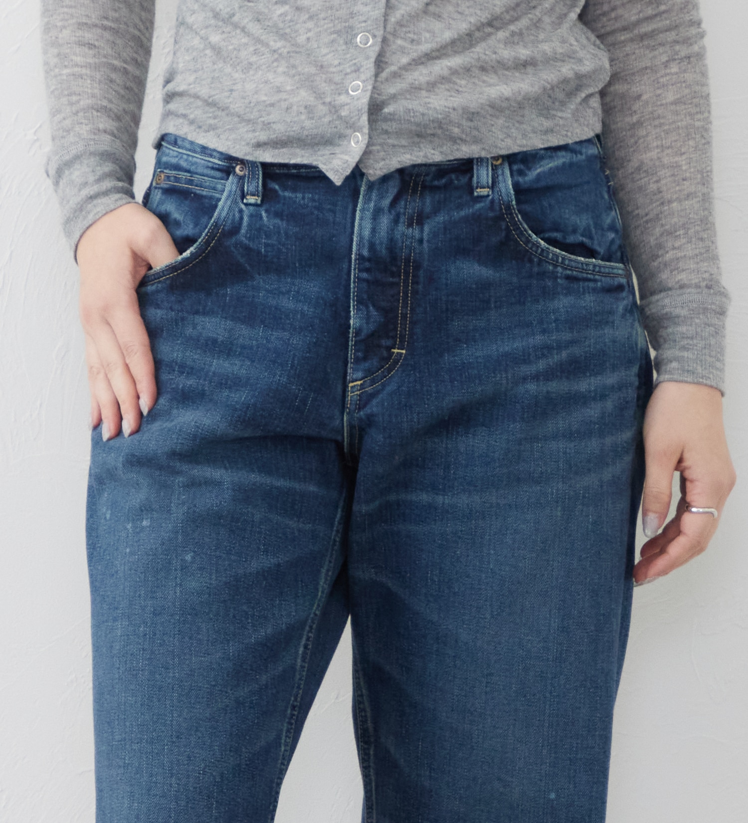 Lee(リー)の【101 101周年記念特別モデル】ANNIVERSARY 101 WIDE STRAIGHT SELVEDGE セットアップ可|パンツ/デニム/ジーンズパンツ/レディース|中色ブルー