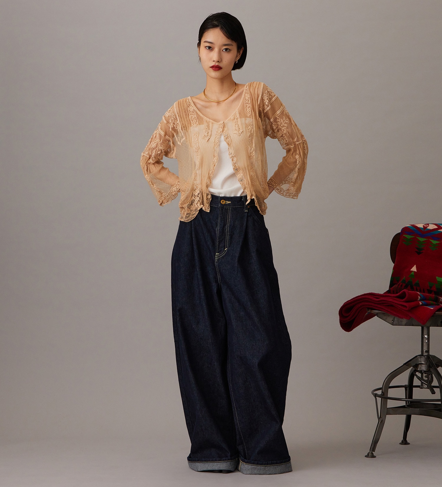 Lee(リー)の【予約】【101 101周年記念特別モデル】ANNIVERSARY 101 ICONIC SUPER WIDE TUCK PANTS セットアップ可|パンツ/デニム/ジーンズパンツ/レディース|インディゴブルー