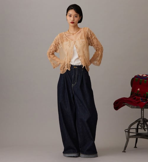 Lee(リー)の【予約】【101 101周年記念特別モデル】ANNIVERSARY 101 ICONIC SUPER WIDE TUCK PANTS セットアップ可|パンツ/デニム/ジーンズパンツ/レディース|インディゴブルー