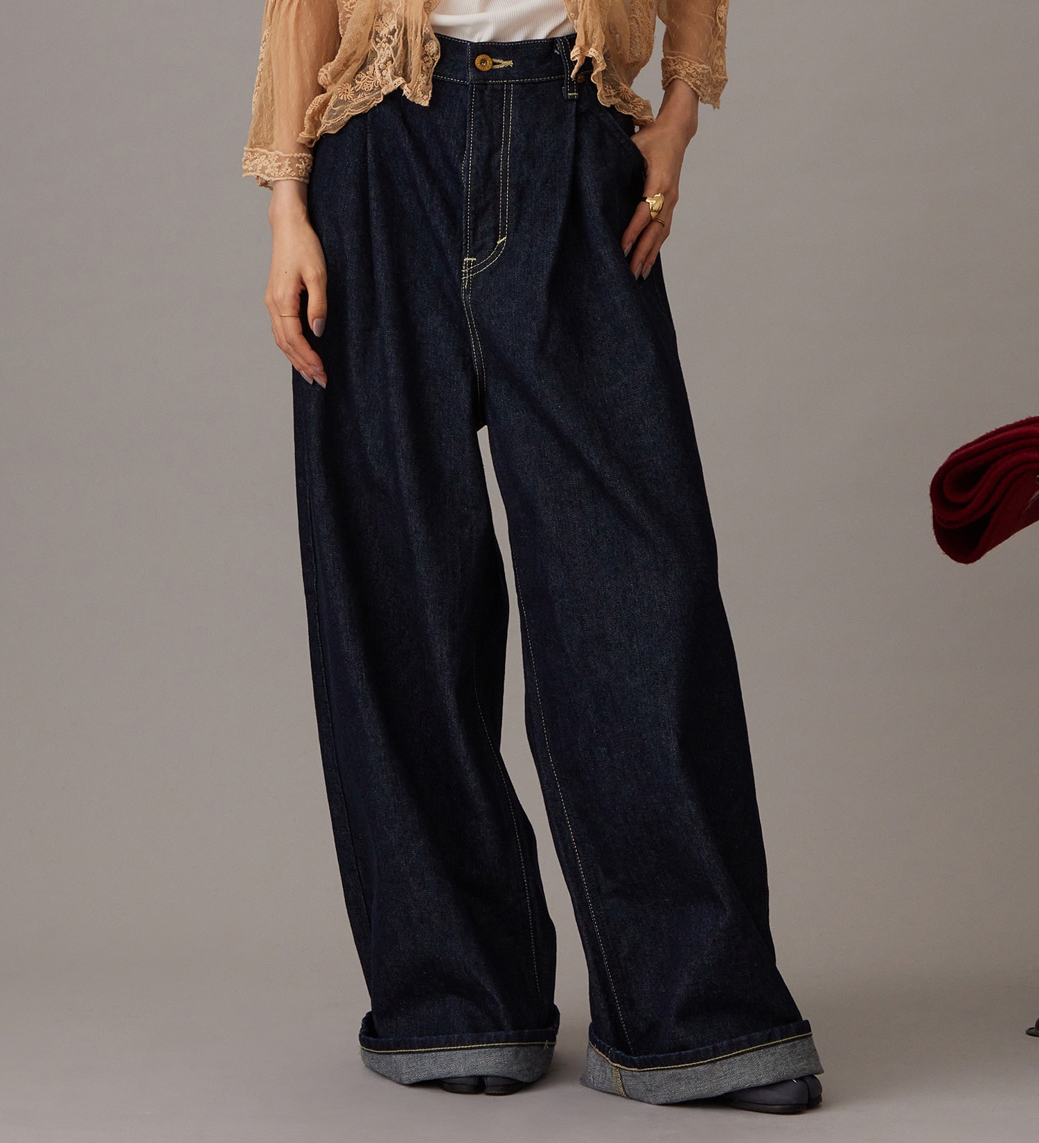 Lee(リー)の【予約】【101 101周年記念特別モデル】ANNIVERSARY 101 ICONIC SUPER WIDE TUCK PANTS セットアップ可|パンツ/デニム/ジーンズパンツ/レディース|インディゴブルー