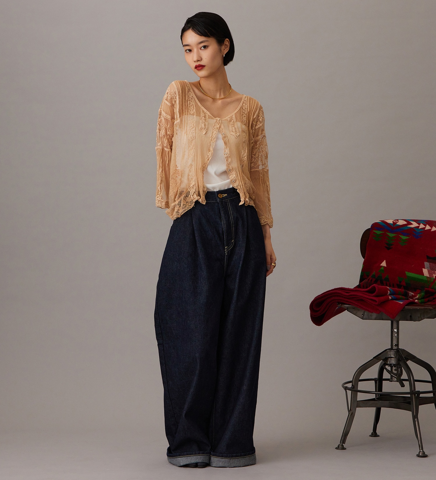 Lee(リー)の【予約】【101 101周年記念特別モデル】ANNIVERSARY 101 ICONIC SUPER WIDE TUCK PANTS セットアップ可|パンツ/デニム/ジーンズパンツ/レディース|インディゴブルー