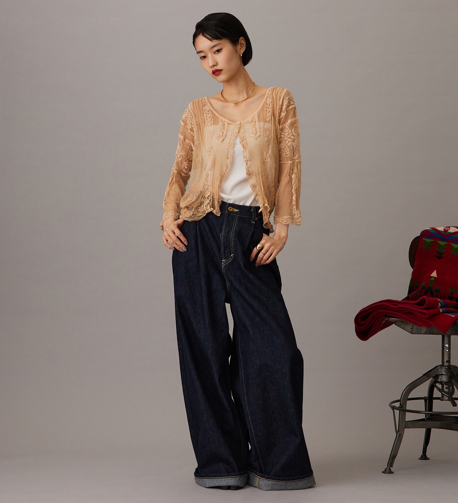 Lee(リー)の【予約】【101 101周年記念特別モデル】ANNIVERSARY 101 ICONIC SUPER WIDE TUCK PANTS セットアップ可|パンツ/デニム/ジーンズパンツ/レディース|インディゴブルー
