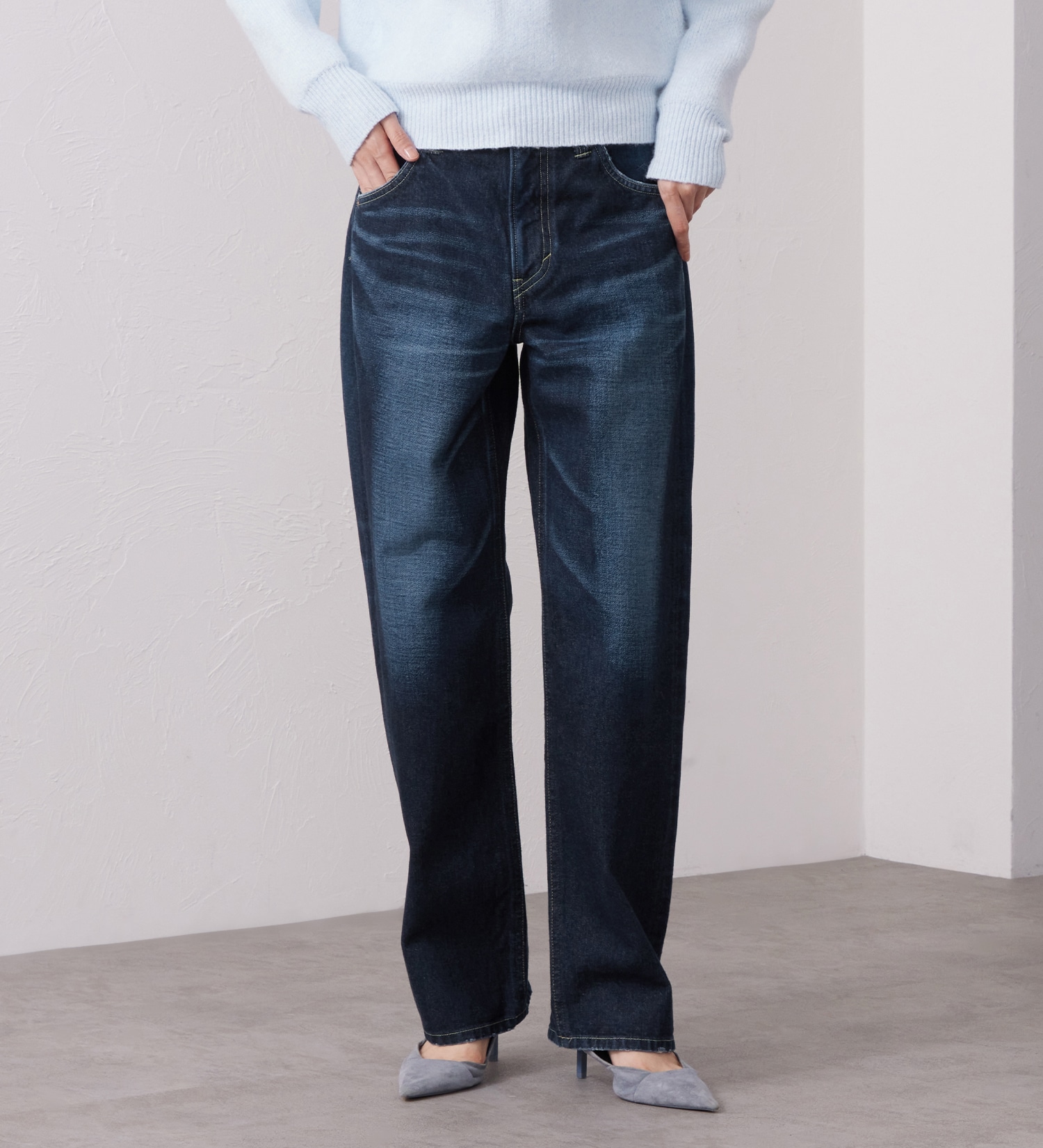 Lee(リー)のSTANDARD WARDROBE ボーイズストレートパンツ セットアップ対応|パンツ/デニム/ジーンズパンツ/レディース|濃色ブルー