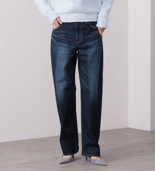 Lee(リー)のSTANDARD WARDROBE ボーイズストレートパンツ セットアップ対応|パンツ/デニム/ジーンズパンツ/レディース|濃色ブルー