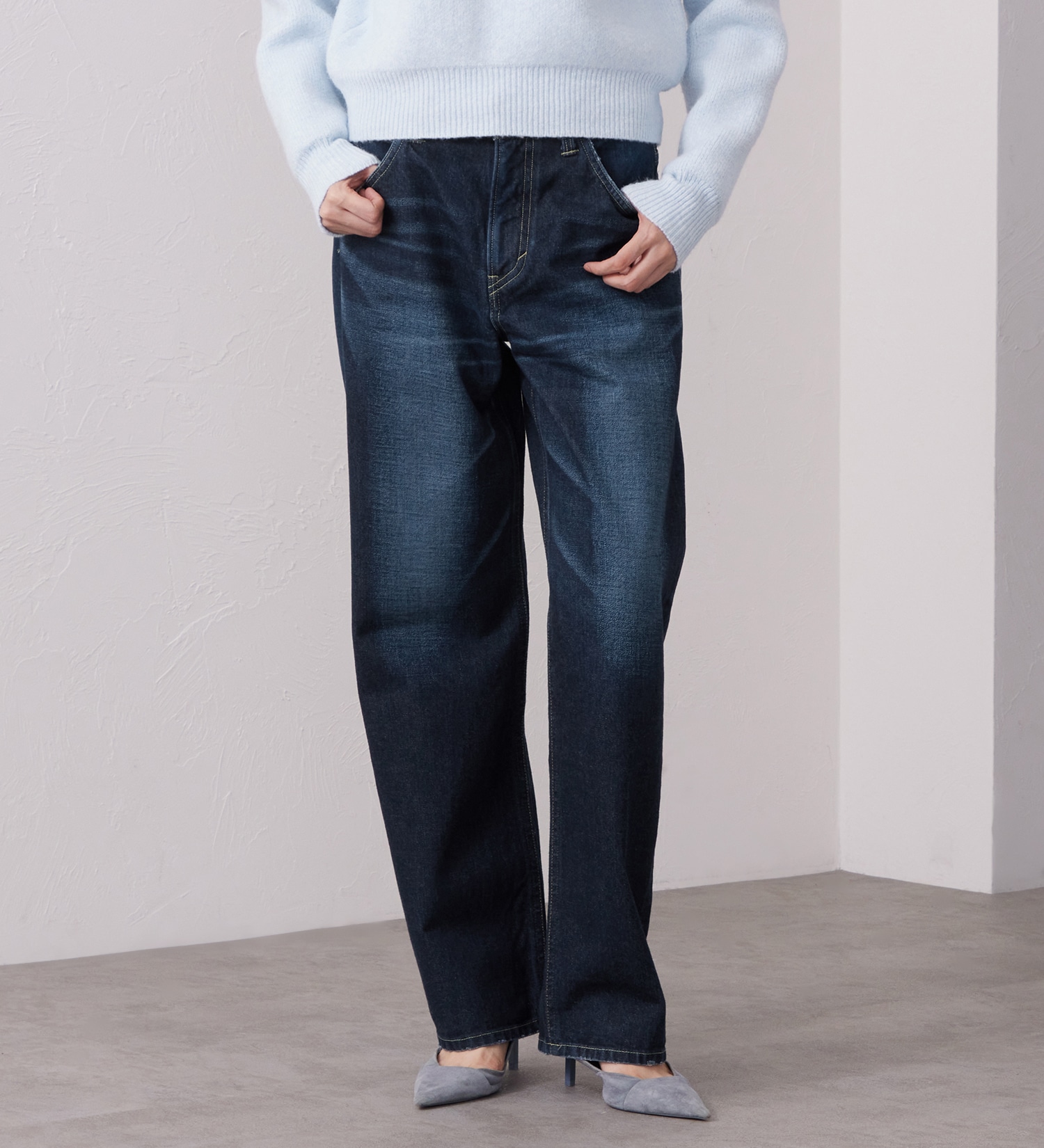 Lee(リー)のSTANDARD WARDROBE ボーイズストレートパンツ セットアップ対応|パンツ/デニム/ジーンズパンツ/レディース|濃色ブルー