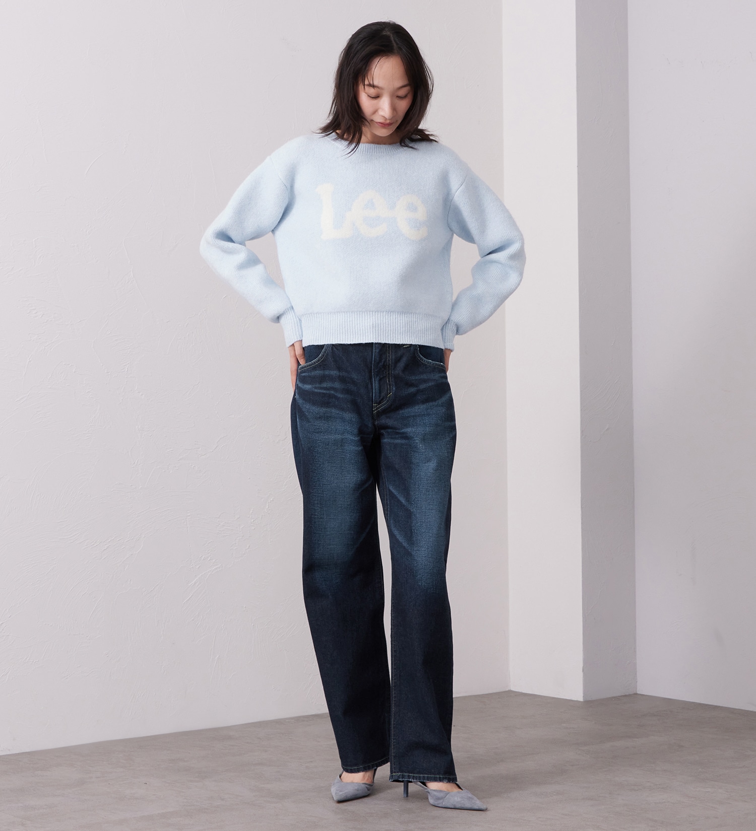 Lee(リー)のSTANDARD WARDROBE ボーイズストレートパンツ セットアップ対応|パンツ/デニム/ジーンズパンツ/レディース|濃色ブルー