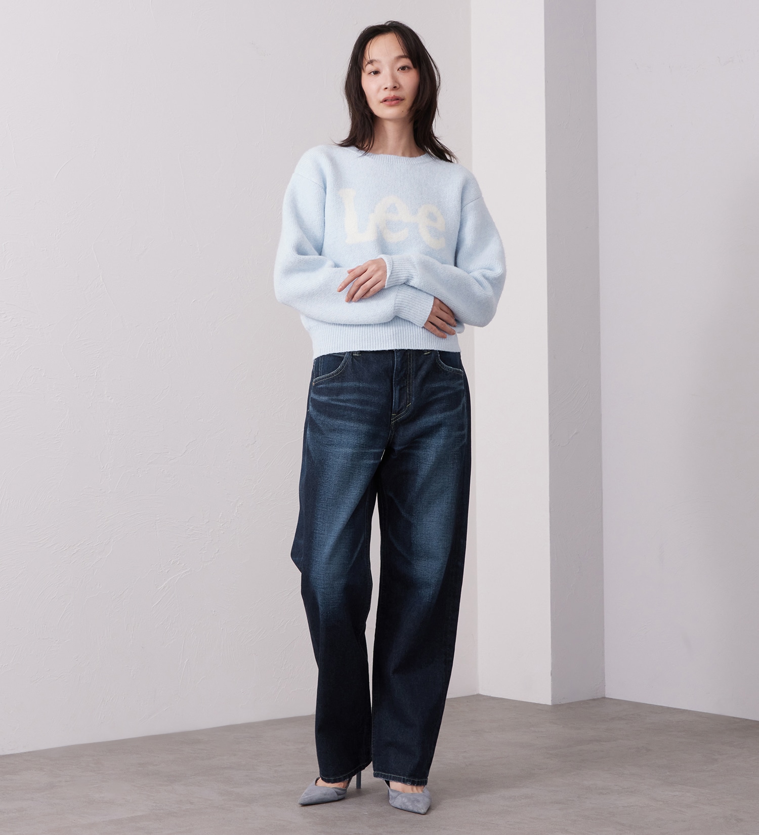 Lee(リー)のSTANDARD WARDROBE ボーイズストレートパンツ セットアップ対応|パンツ/デニム/ジーンズパンツ/レディース|濃色ブルー