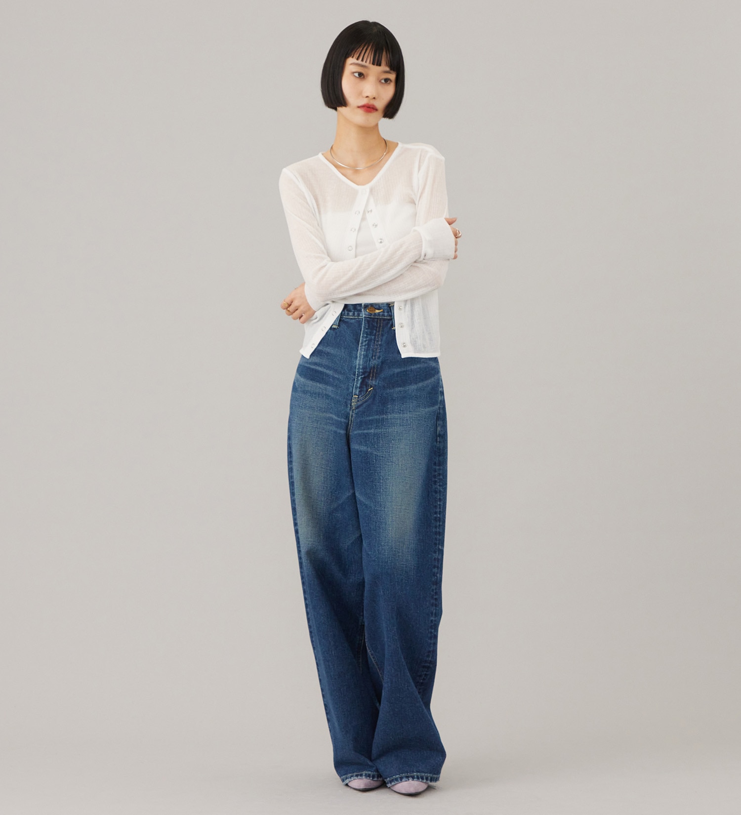 Lee(リー)のSTANDARD WARDROBE バギーパンツ セットアップ対応|パンツ/デニム/ジーンズパンツ/レディース|中色ブルー