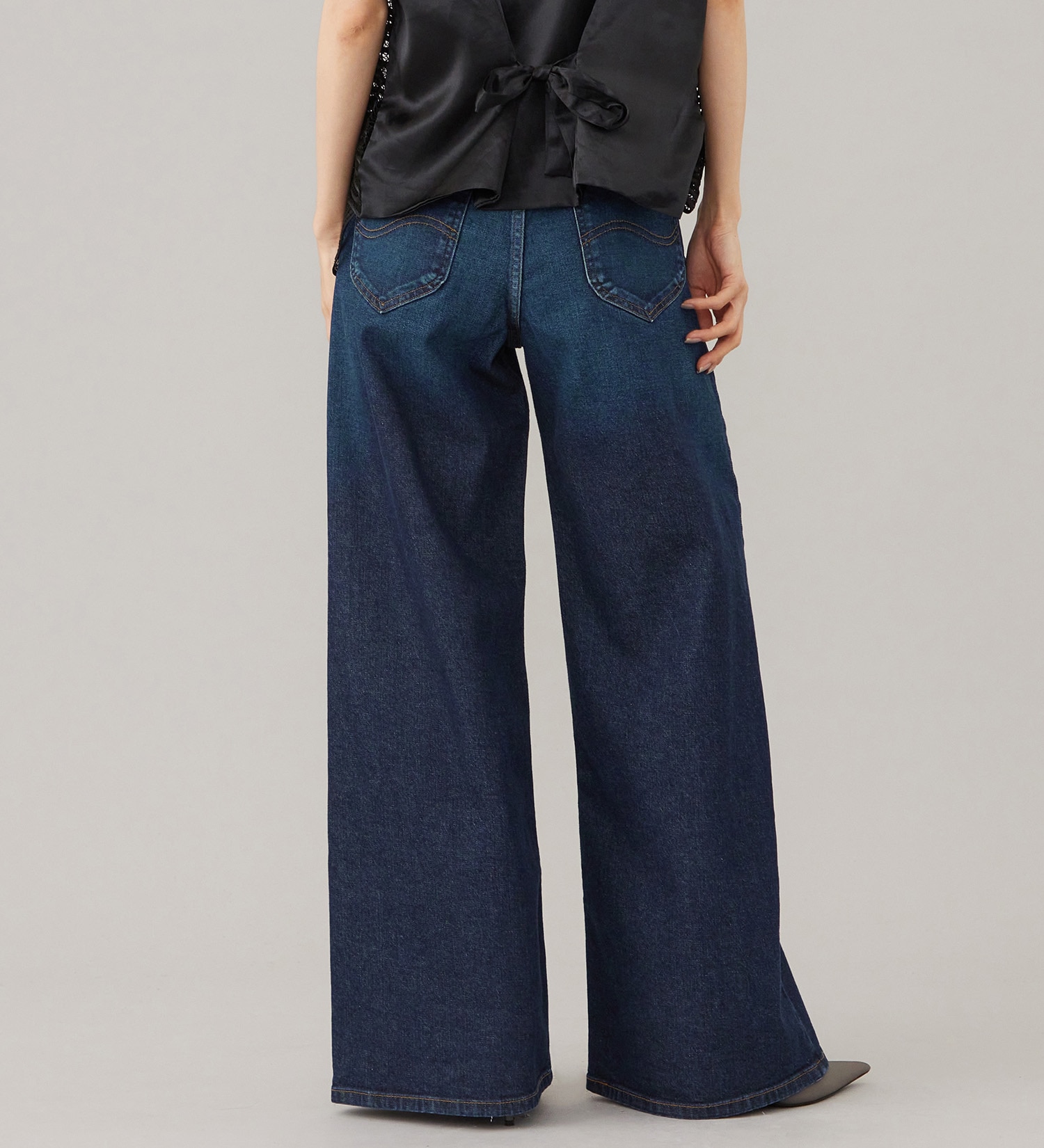 Lee(リー)のSTANDARD WARDROBE LASTIC  ワイドパンツ【ストレッチデニム】|パンツ/デニム/ジーンズパンツ/レディース|濃色ブルー