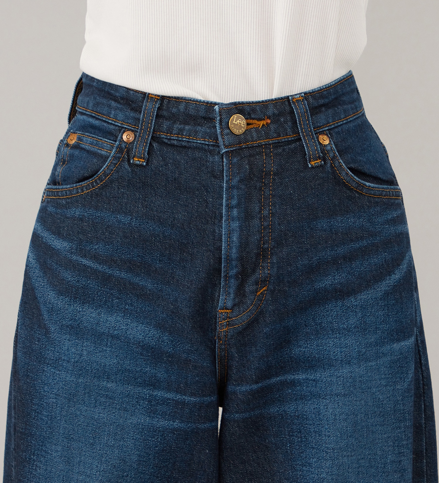 Lee(リー)のSTANDARD WARDROBE LASTIC  ワイドパンツ【ストレッチデニム】|パンツ/デニム/ジーンズパンツ/レディース|濃色ブルー
