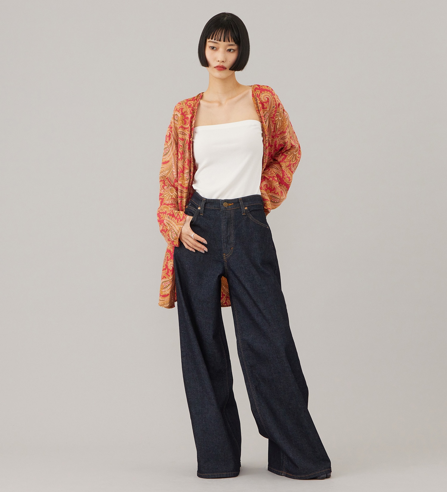 Lee(リー)のSTANDARD WARDROBE LASTIC リラックスワイド【ストレッチデニム】|パンツ/デニム/ジーンズパンツ/レディース|インディゴブルー