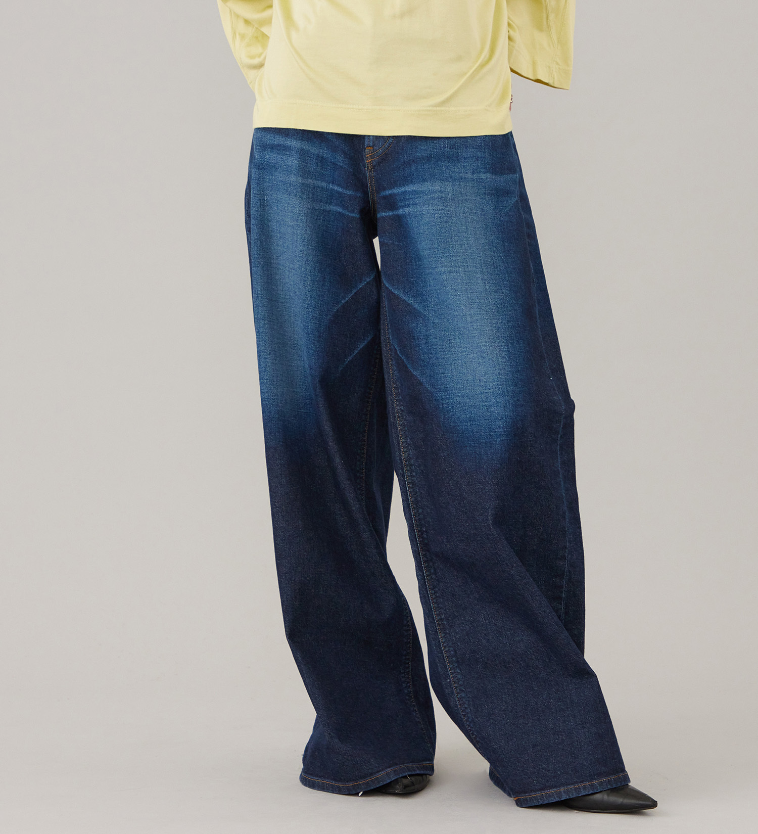 Lee(リー)のSTANDARD WARDROBE LASTIC リラックスワイド【ストレッチデニム】|パンツ/デニム/ジーンズパンツ/レディース|濃色ブルー