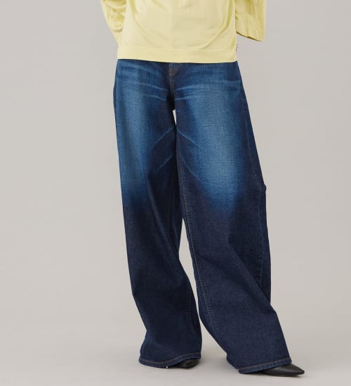 Lee(リー)のSTANDARD WARDROBE LASTIC リラックスワイド【ストレッチデニム】|パンツ/デニム/ジーンズパンツ/レディース|濃色ブルー