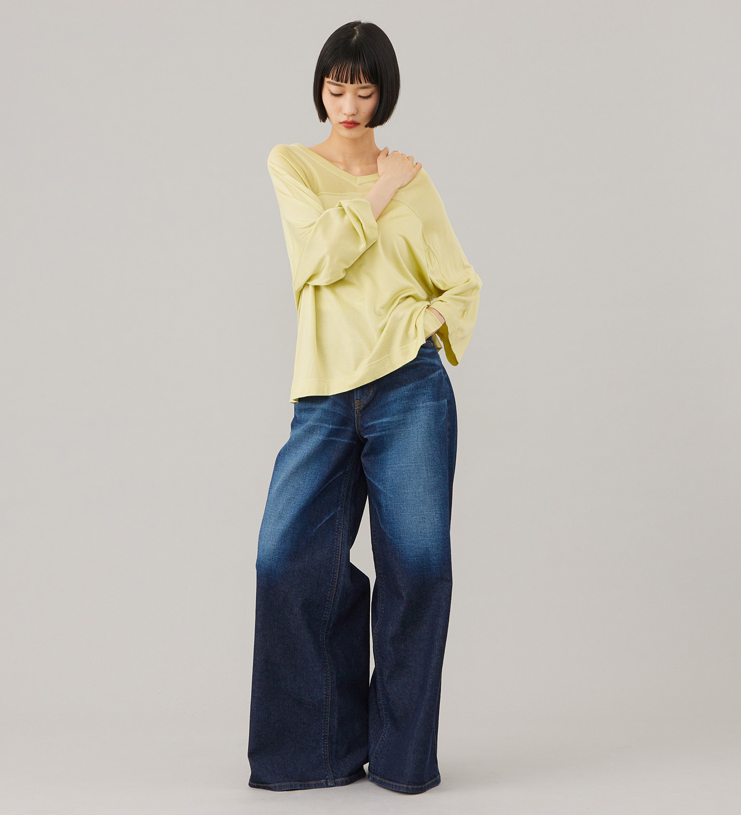 Lee(リー)のSTANDARD WARDROBE LASTIC リラックスワイド【ストレッチデニム】|パンツ/デニム/ジーンズパンツ/レディース|濃色ブルー