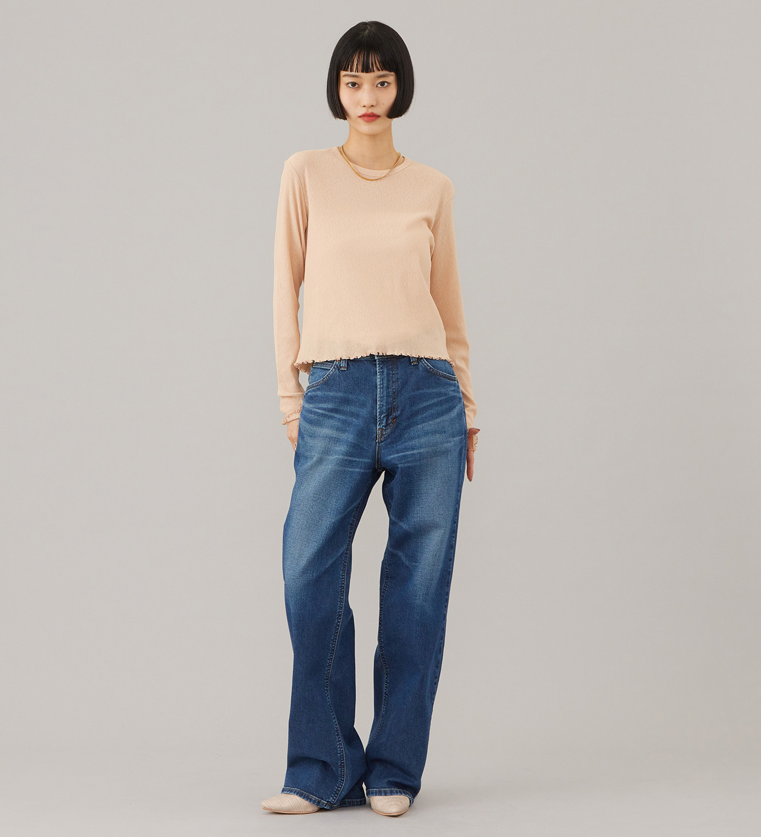 Lee(リー)のSTANDARD WARDROBE LASTIC ストレート【ストレッチデニム】|パンツ/デニム/ジーンズパンツ/レディース|中色ブルー