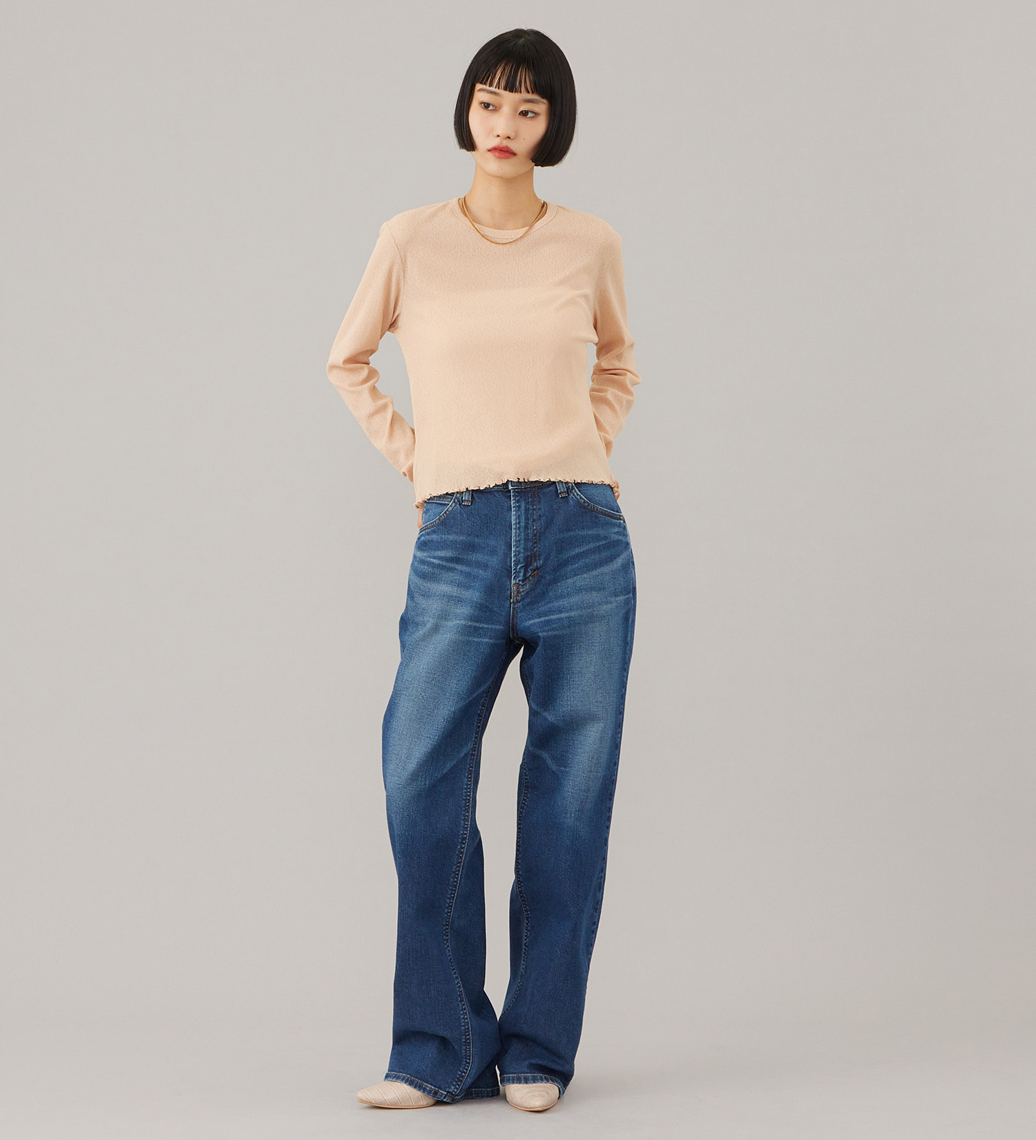 Lee(リー)のSTANDARD WARDROBE LASTIC ストレート【ストレッチデニム】|パンツ/デニム/ジーンズパンツ/レディース|中色ブルー