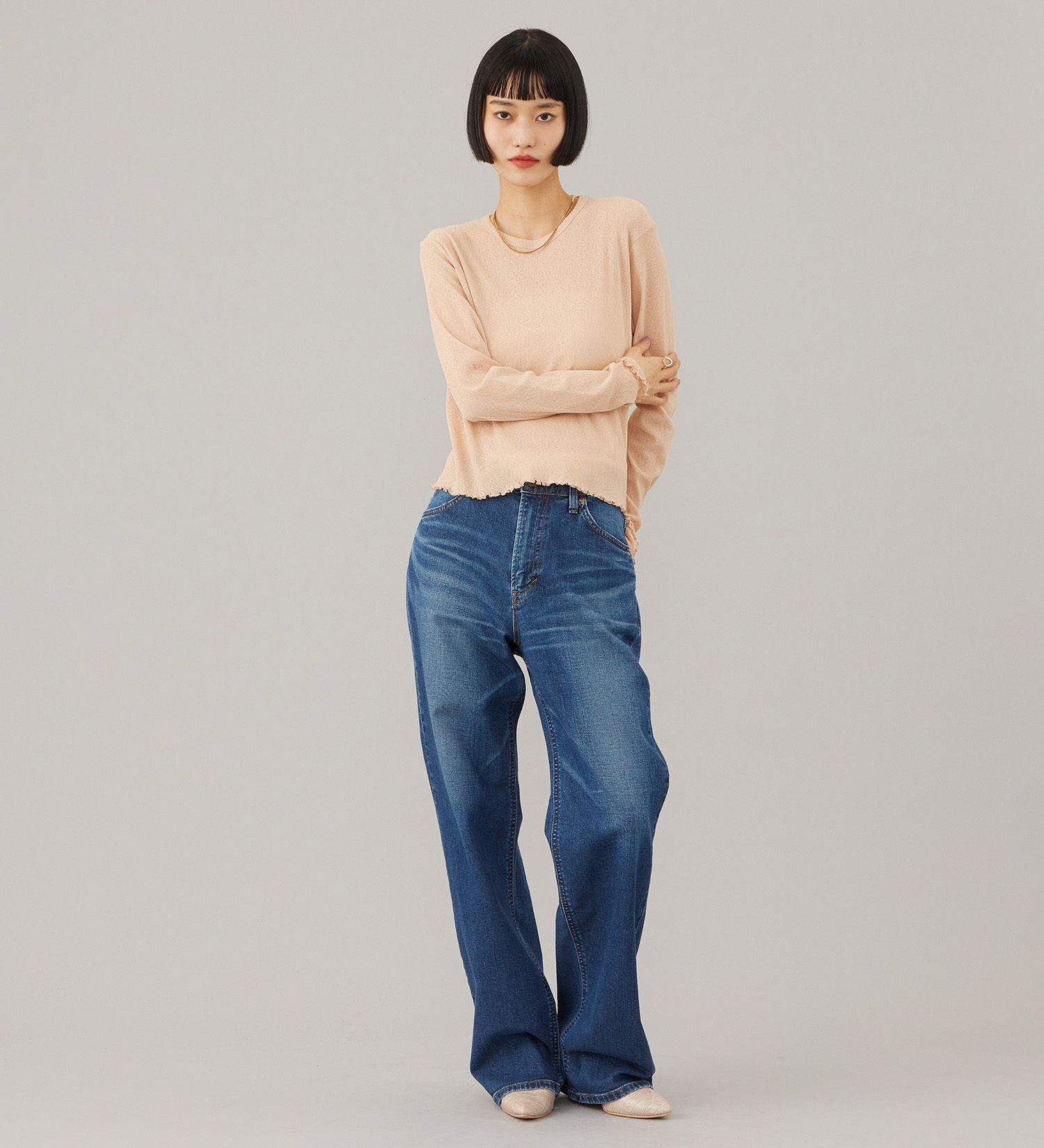Lee(リー)のSTANDARD WARDROBE LASTIC ストレート【ストレッチデニム】|パンツ/デニム/ジーンズパンツ/レディース|中色ブルー