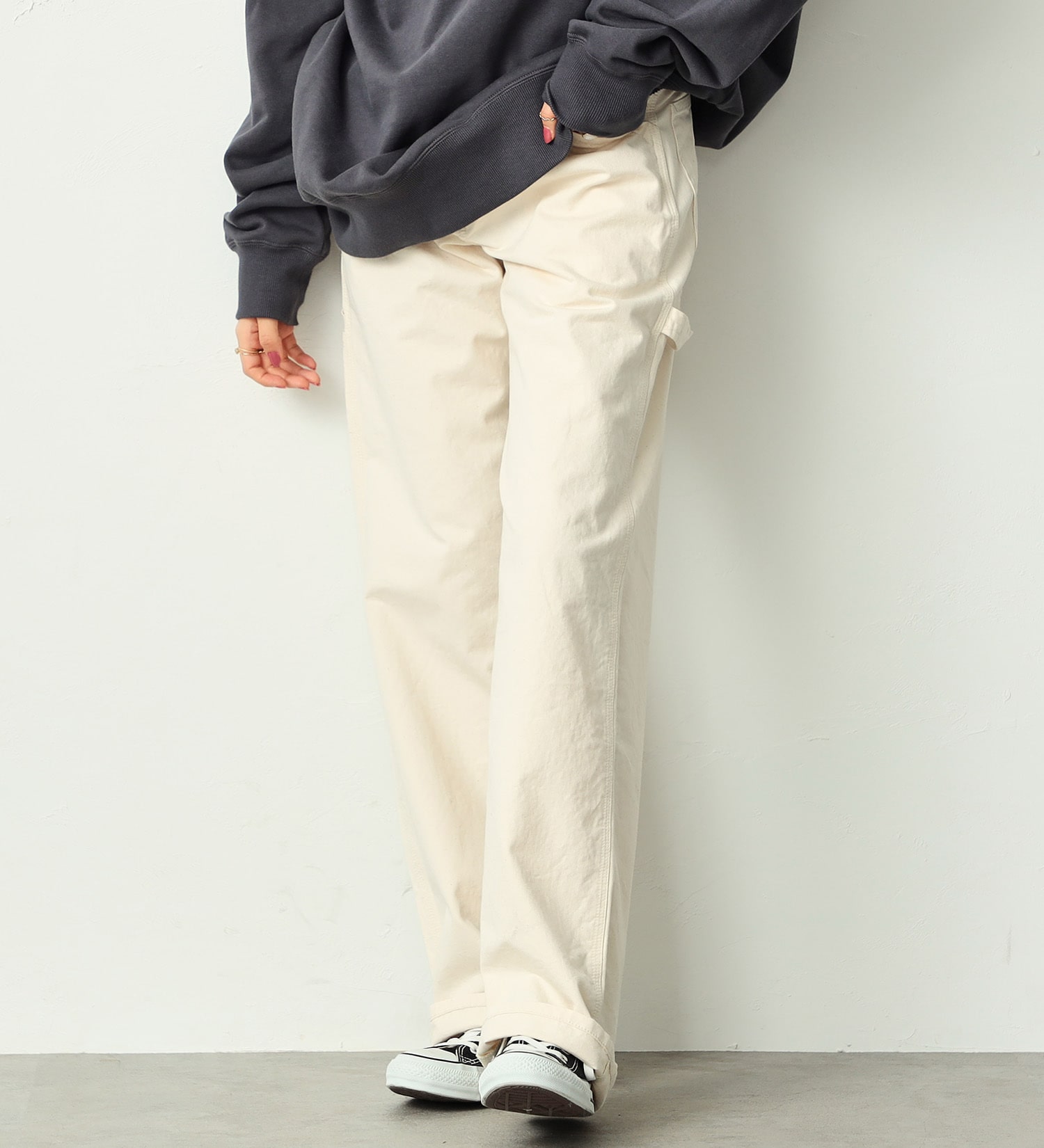 Lee(リー)のペインター ワイドデニムパンツ|パンツ/デニムパンツ/レディース|アイボリー