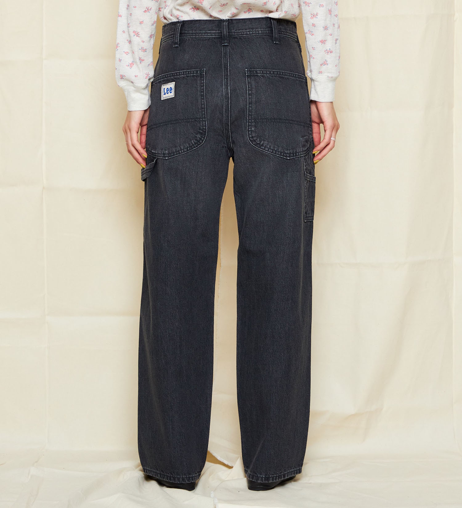 Lee(リー)の【試着対象】DUNGAREESペインター ワイドデニムパンツ|パンツ/デニム/ジーンズパンツ/レディース|ブラックデニム