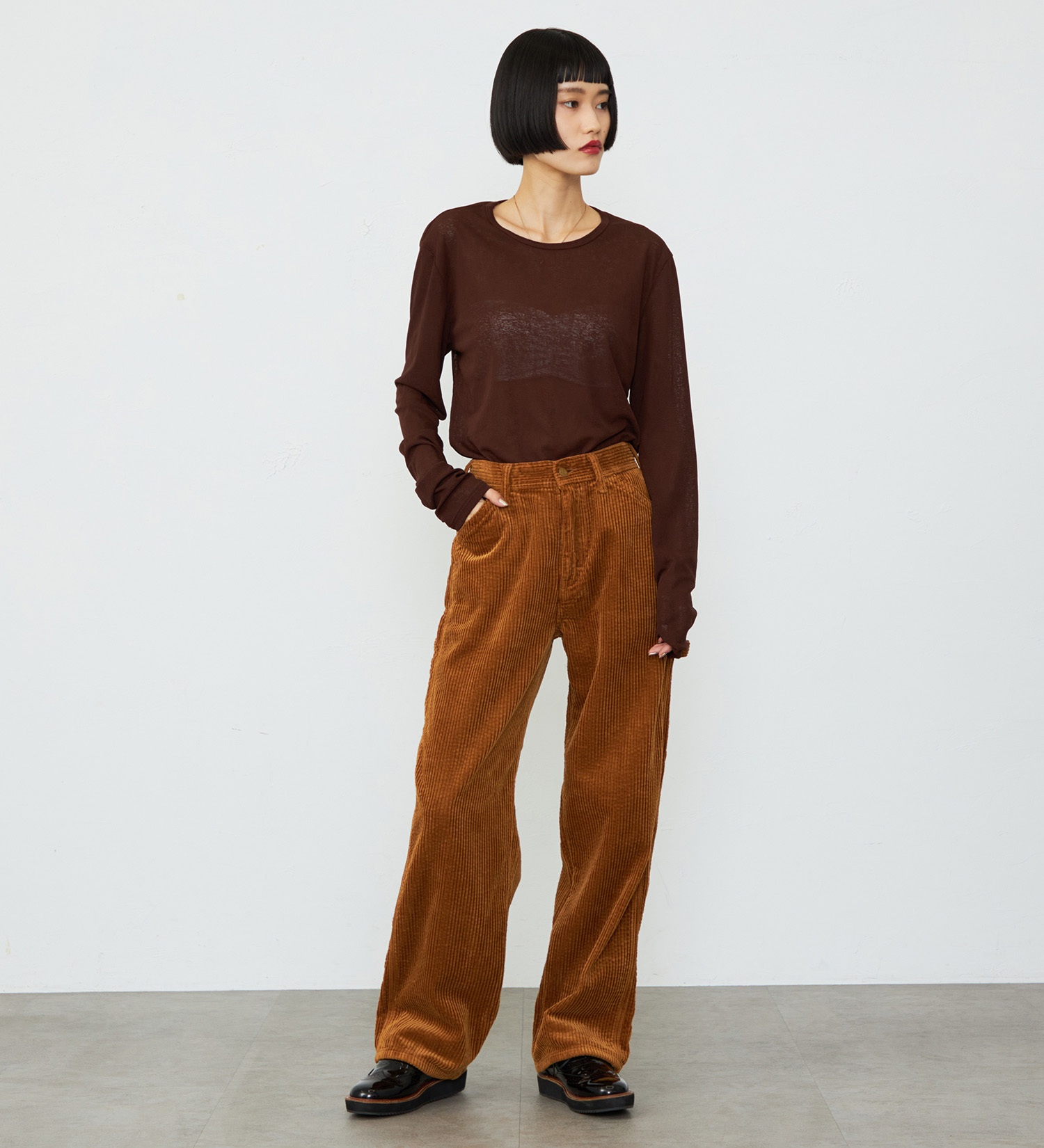 Lee(リー)の【秋冬】レディ―ス ペインターワイドコーデュロイパンツ DUNGAREES|パンツ/パンツ/レディース|キャメル