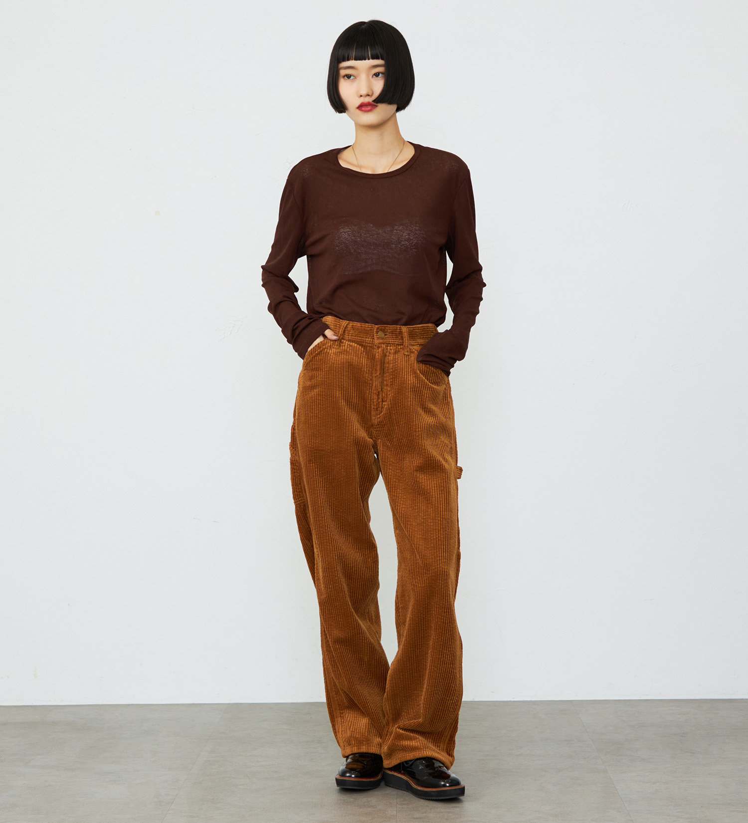 Lee(リー)の【秋冬】レディ―ス ペインターワイドコーデュロイパンツ DUNGAREES|パンツ/パンツ/レディース|キャメル