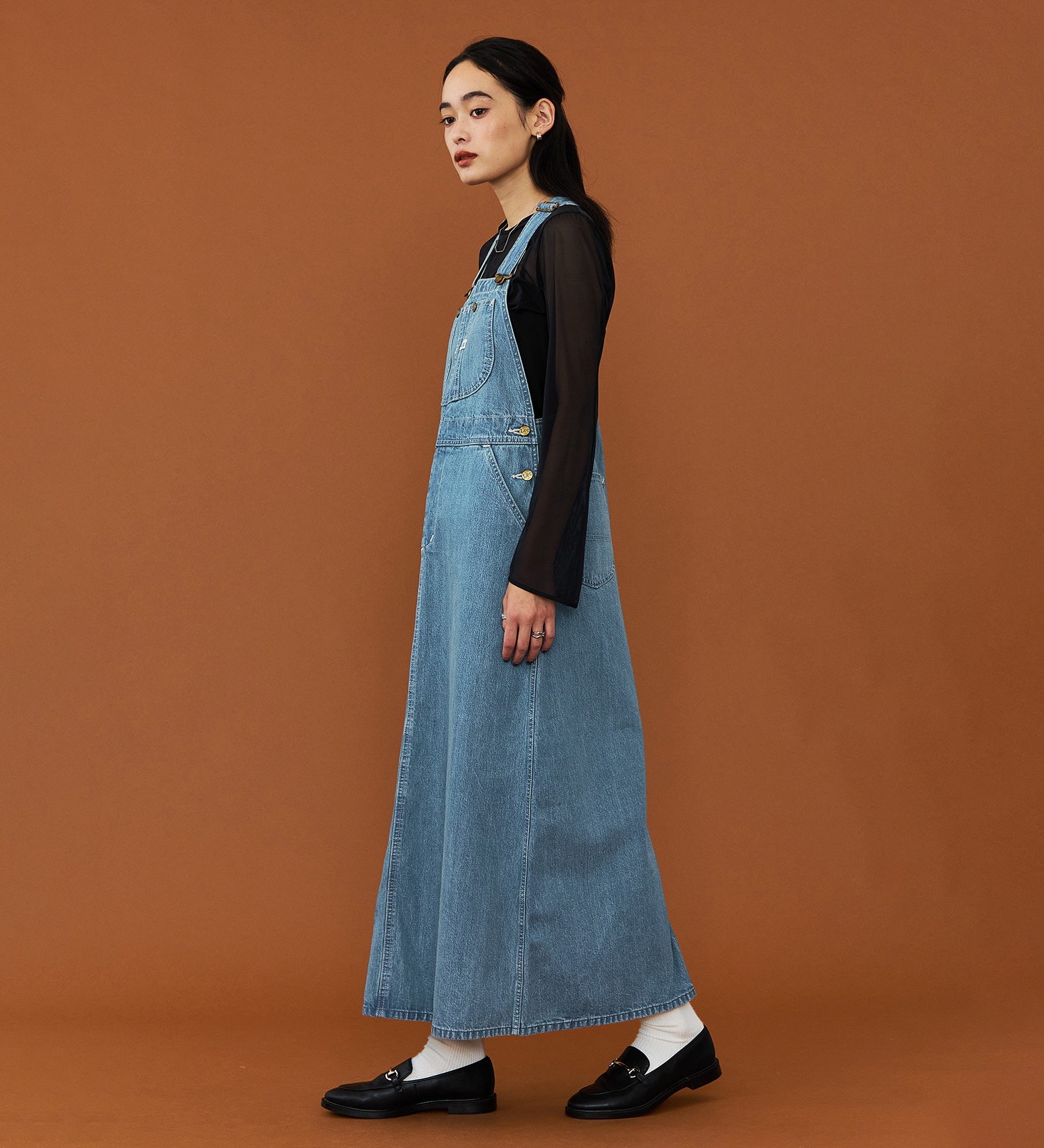 Lee(リー)の【試着対象】オーバーオールマキシスカート|オールインワン/ジャンパースカート/レディース|淡色ブルー