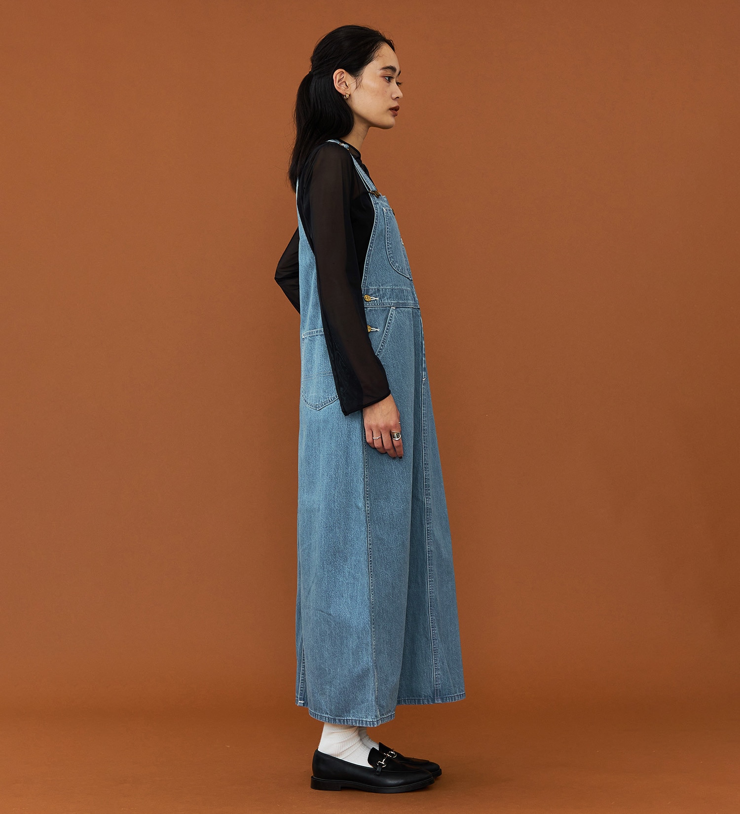 Lee(リー)の【試着対象】オーバーオールマキシスカート|オールインワン/ジャンパースカート/レディース|淡色ブルー